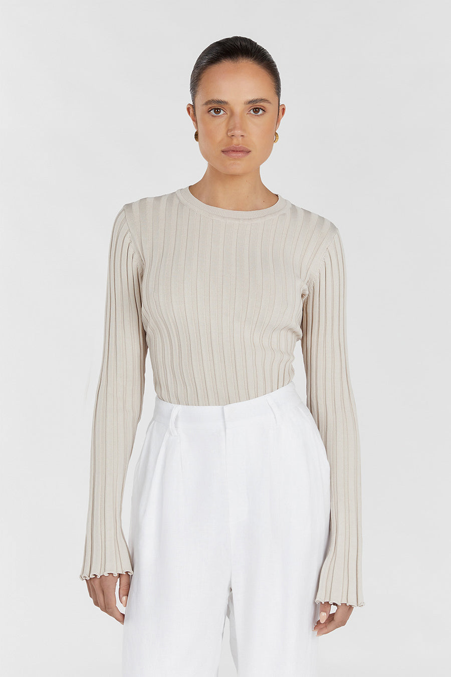 ADA STONE LONG SLEEVE KNIT TOP