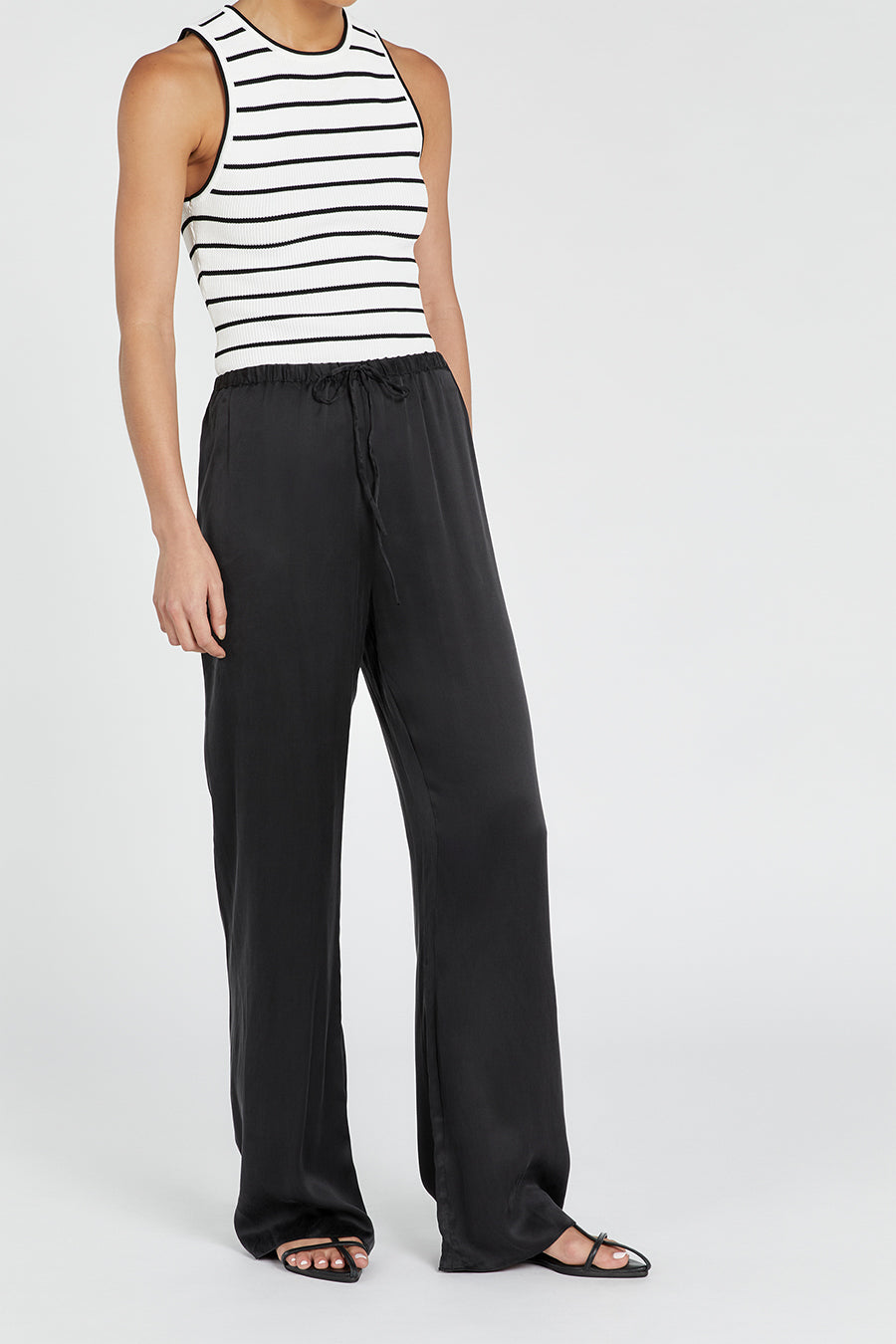 EVANS BLACK SILK PANT