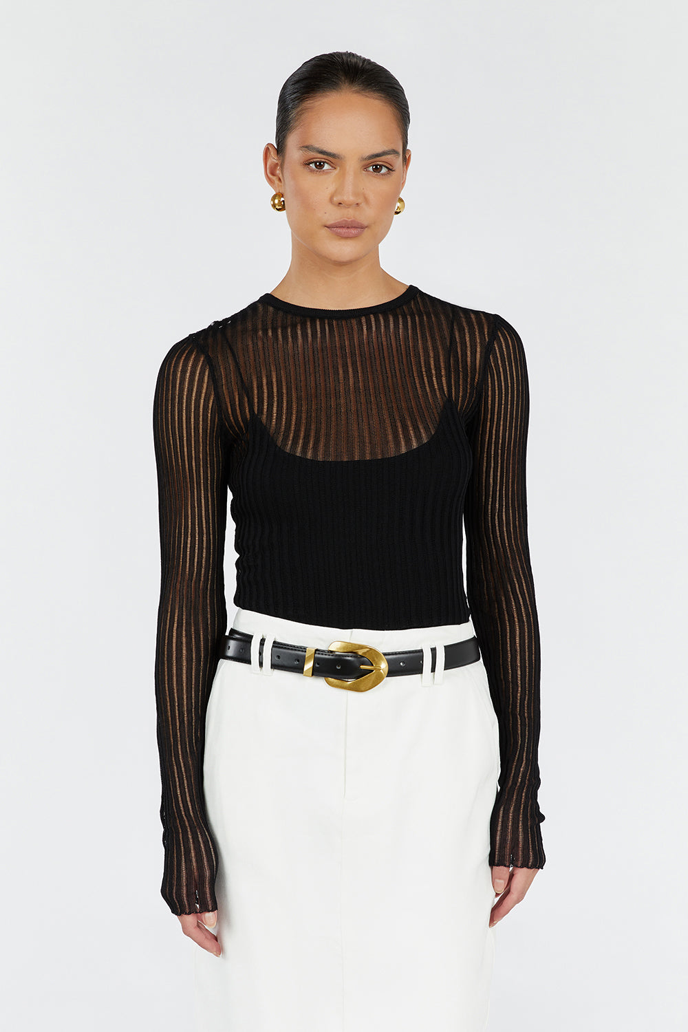 JOVIE BLACK LONG SLEEVE TOP