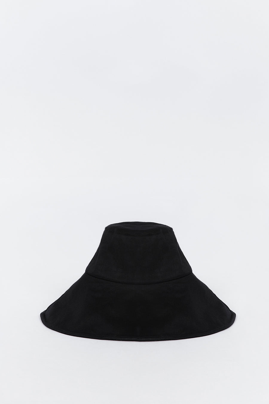 DIANA BLACK LINEN WIDE BRIM HAT