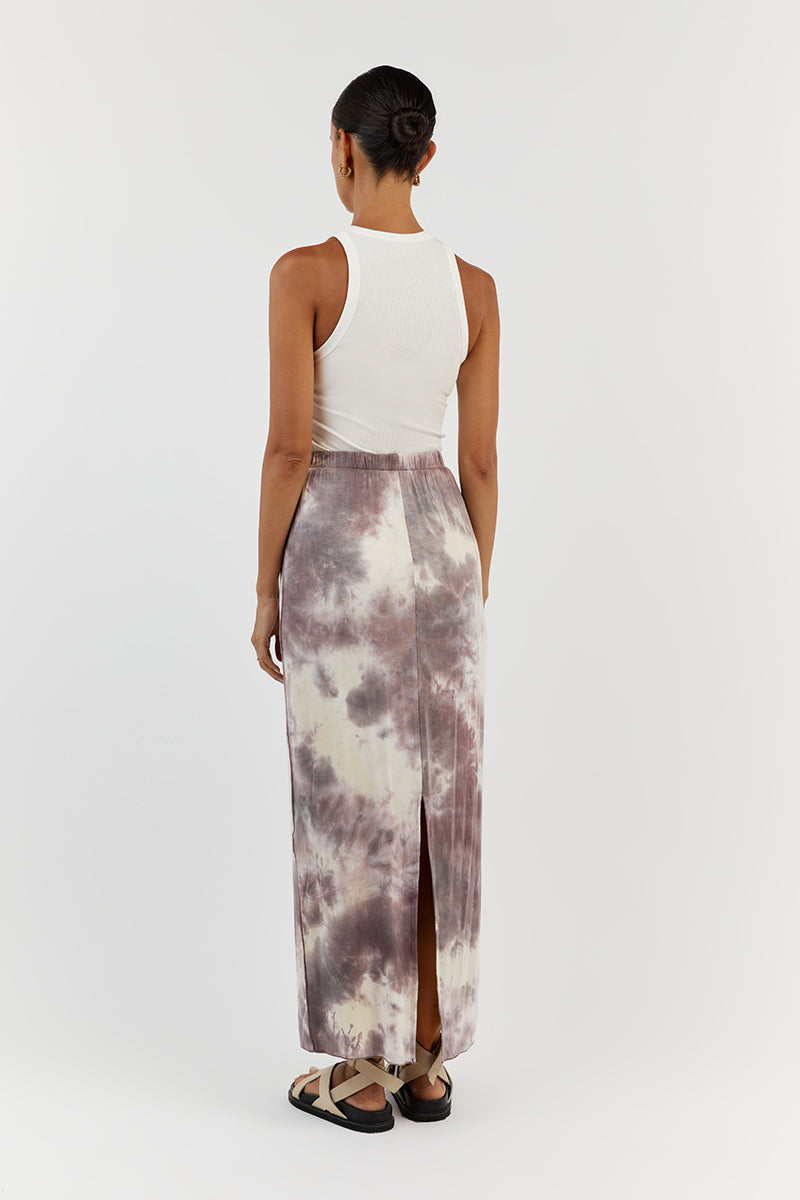 COCO MAUVE TIE DYE MIDI SKIRT