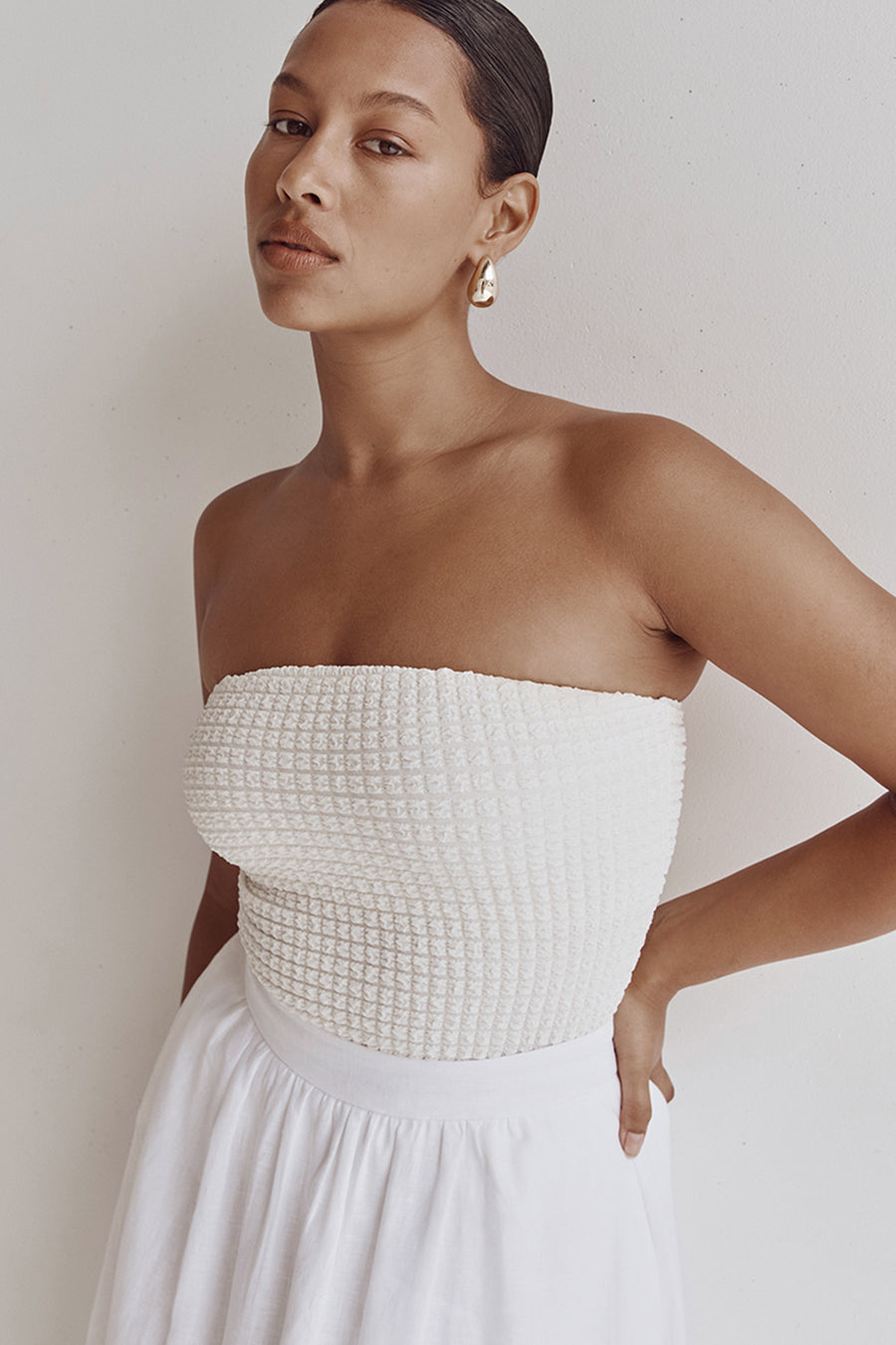 ALEX CREAM BANDEAU TOP
