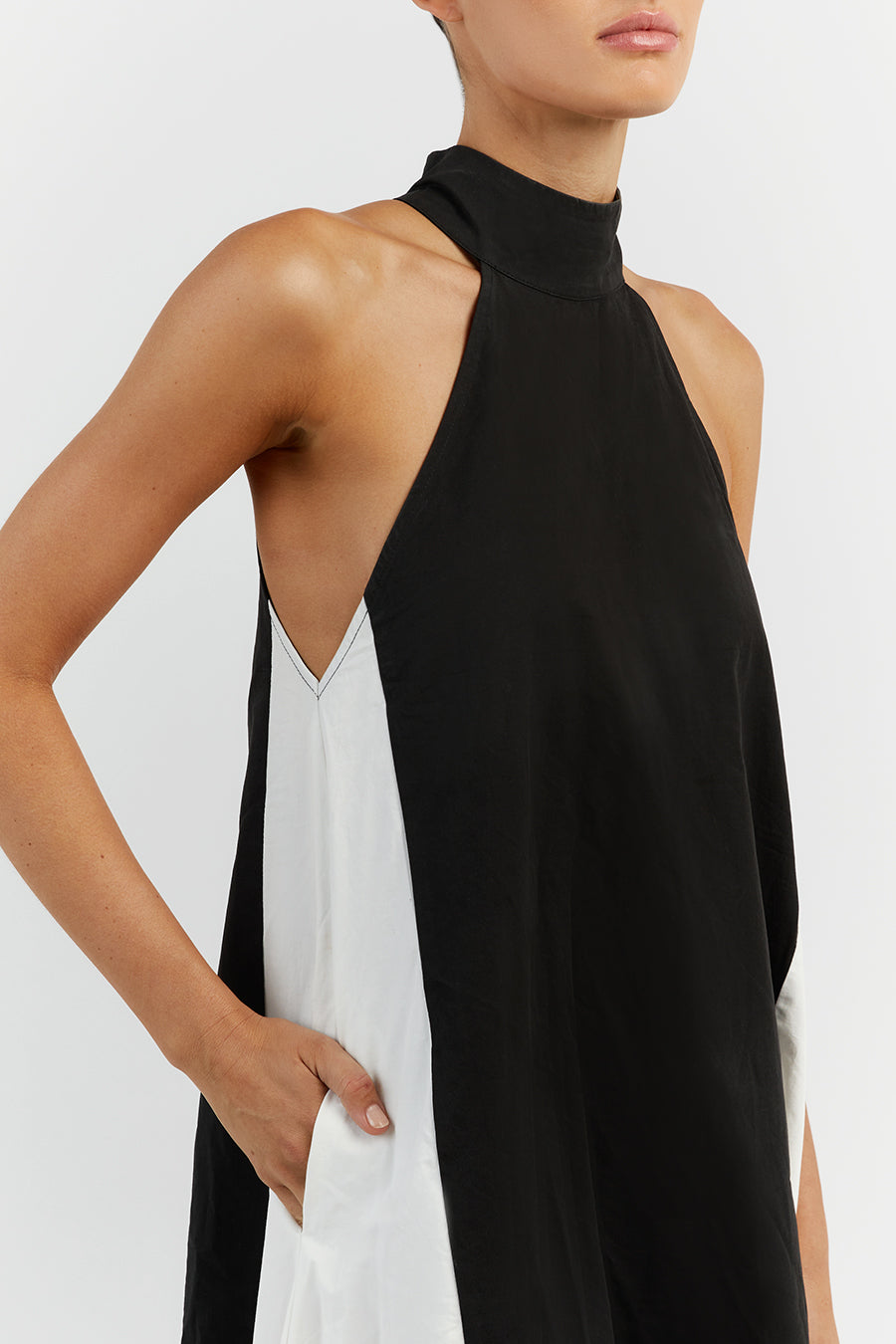 AURORA COTTON TWO TONE MIDI DRESS