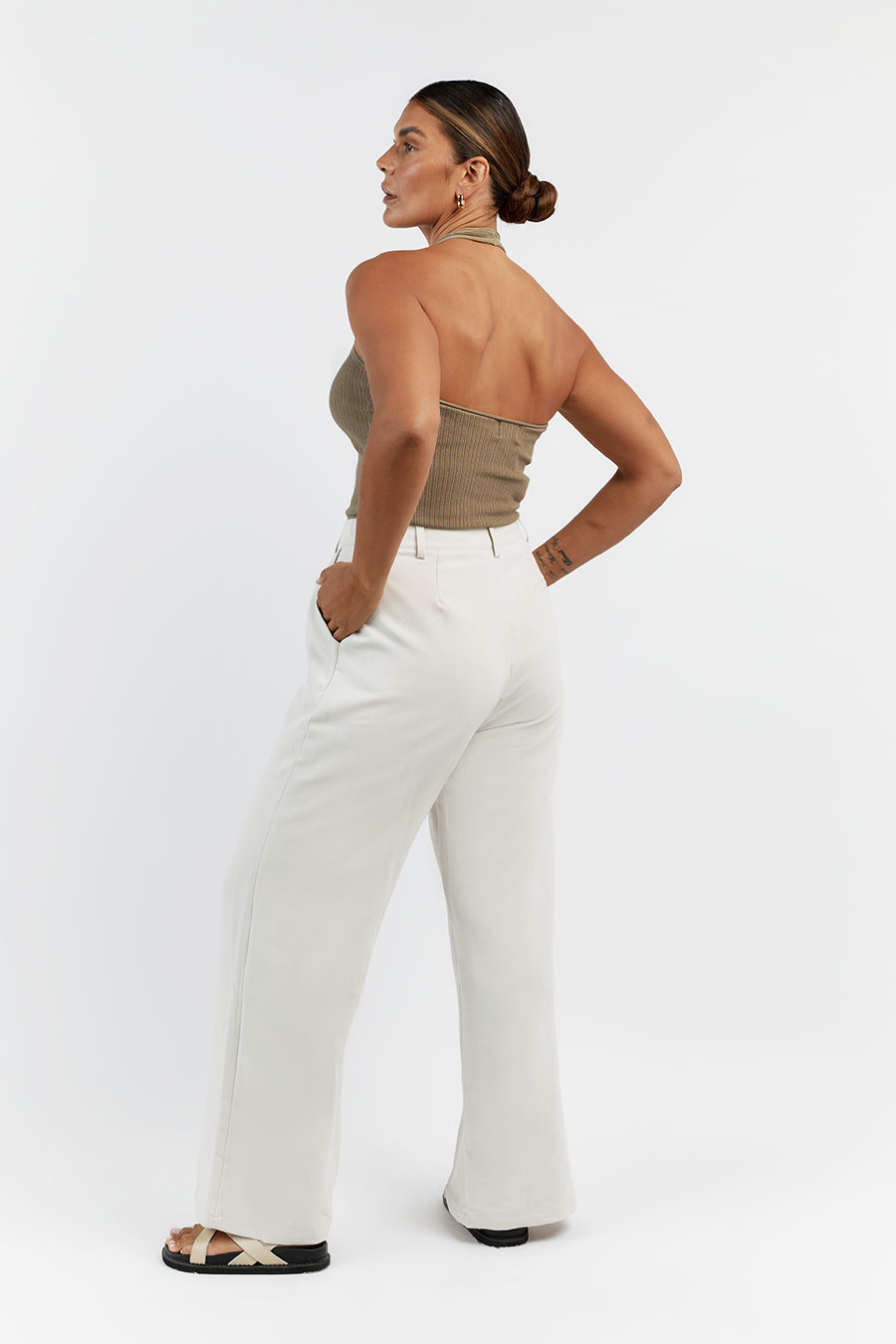 EDDISON MOSS KNIT HALTER TOP