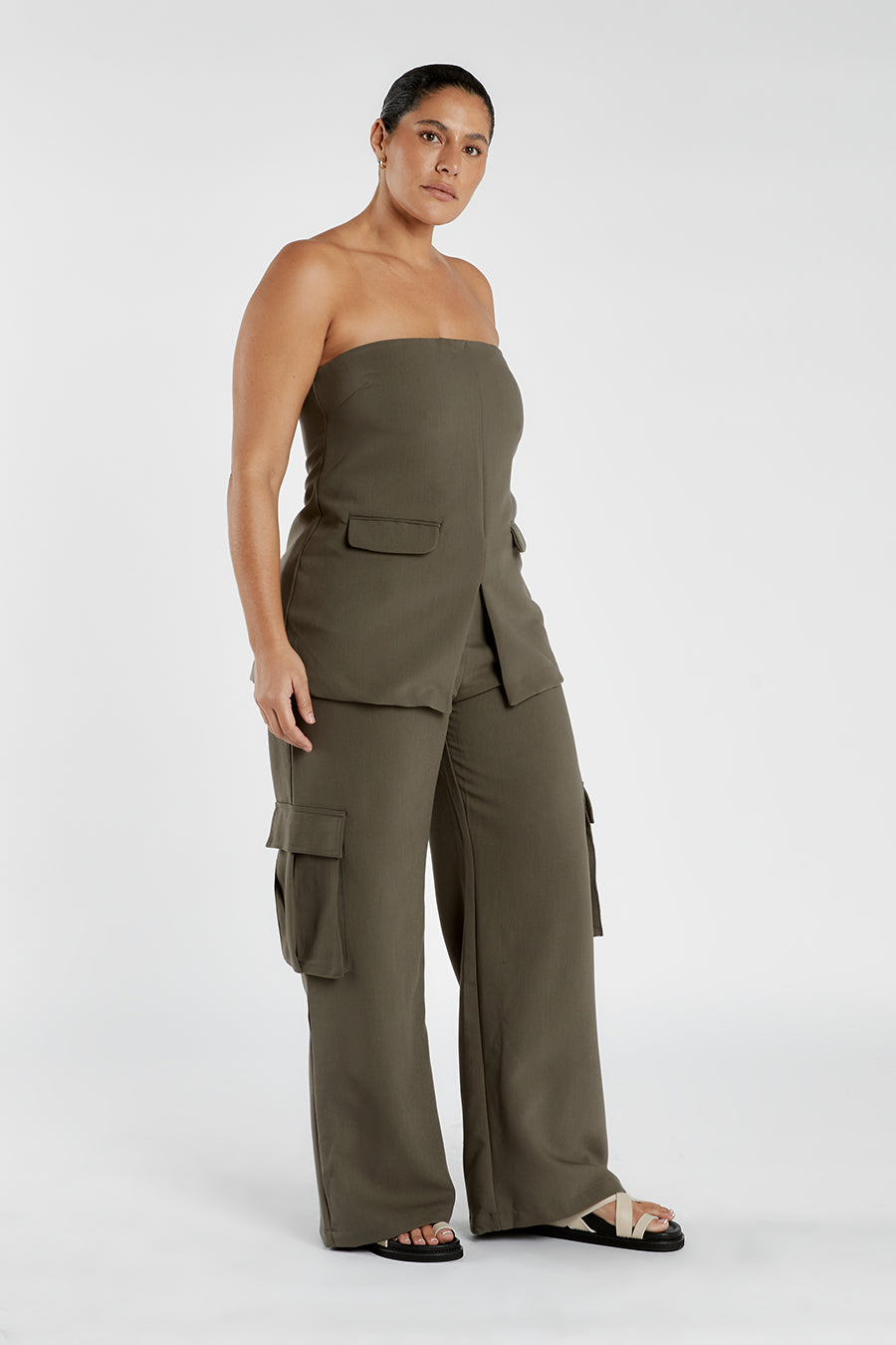 WILLA PETROL STRAPLESS TOP