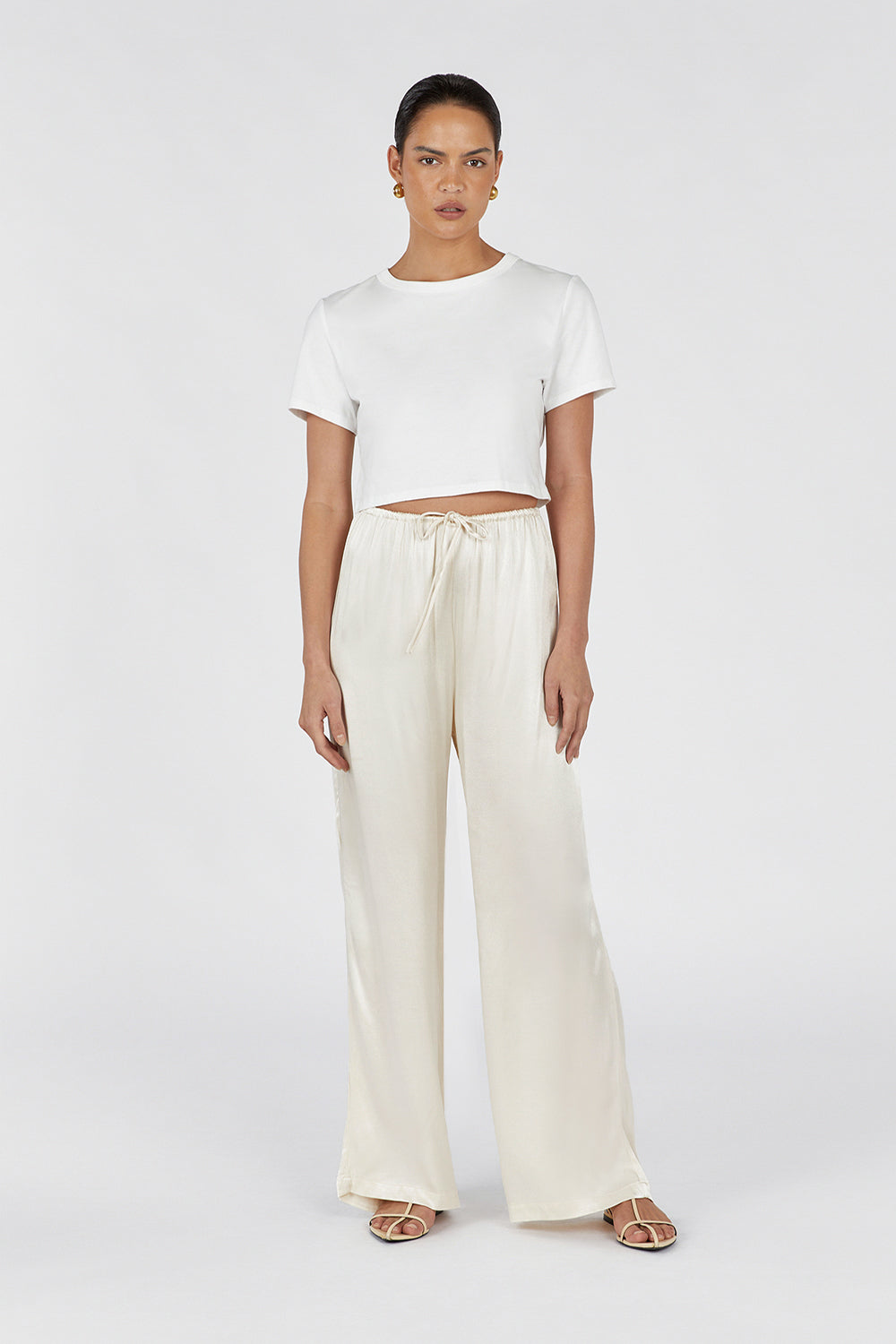 MYA CREAM SATIN PANT