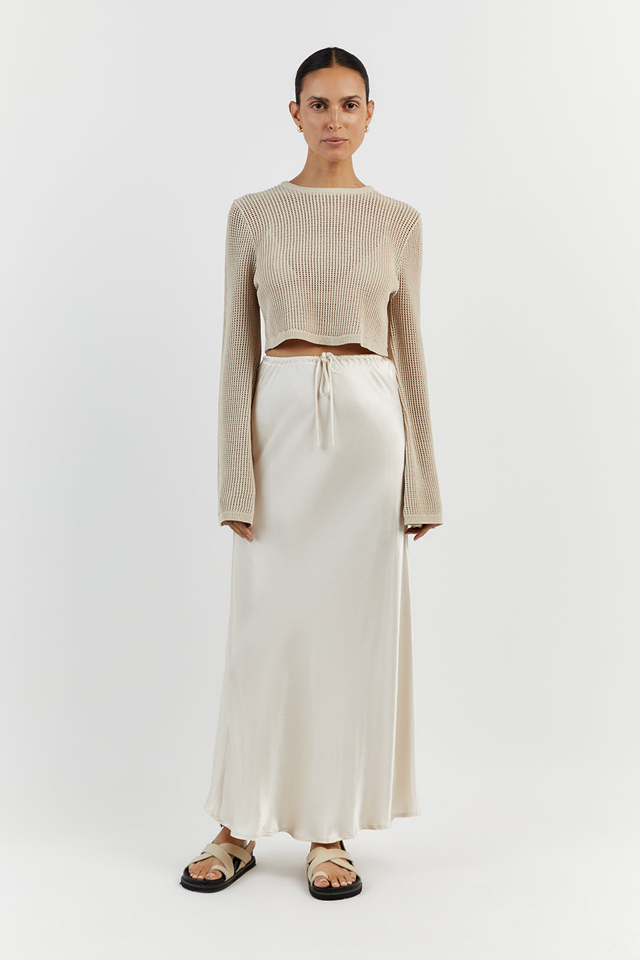 OPHELIA STONE LONG SLEEVE CROP