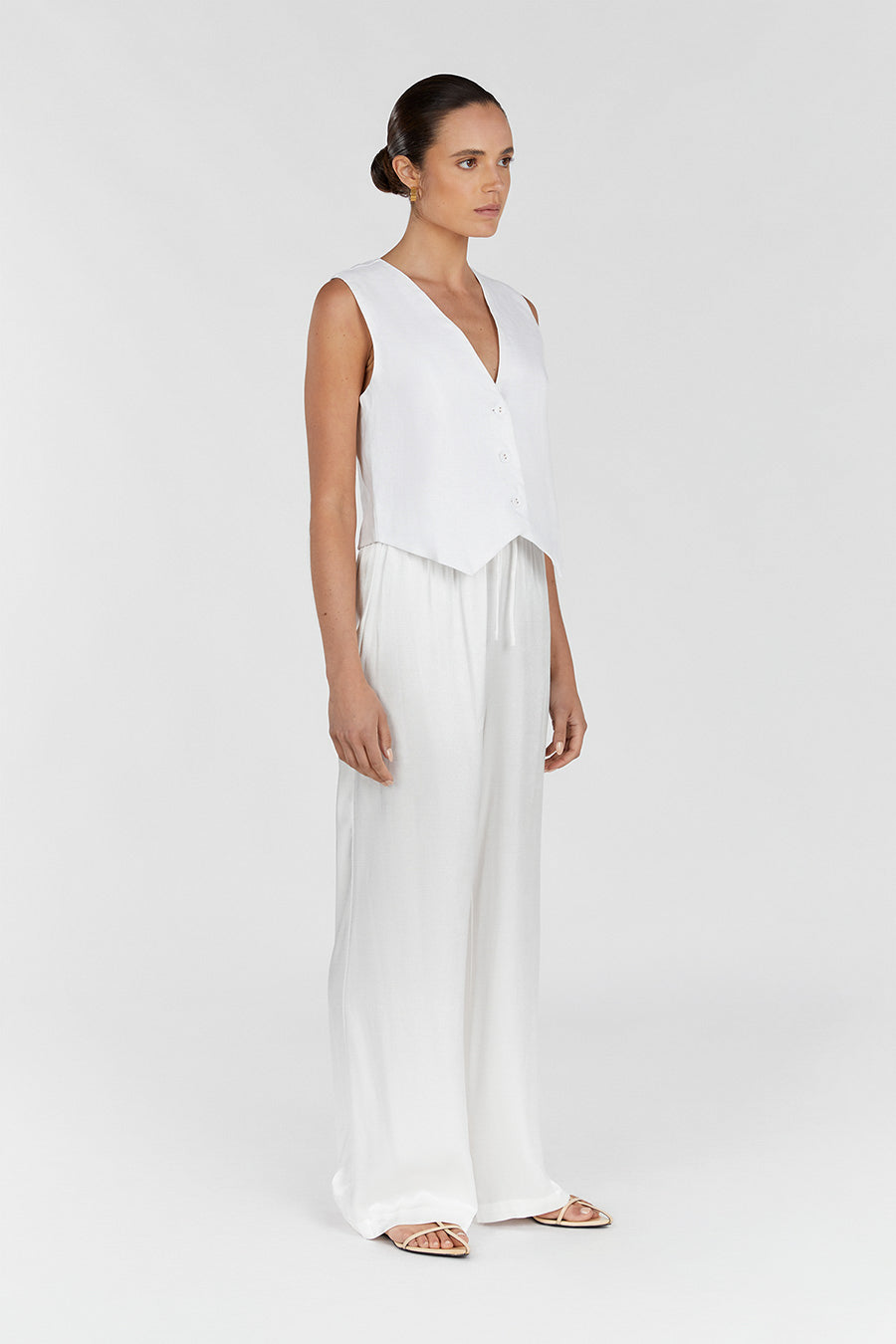 MYA WHITE SATIN PANT