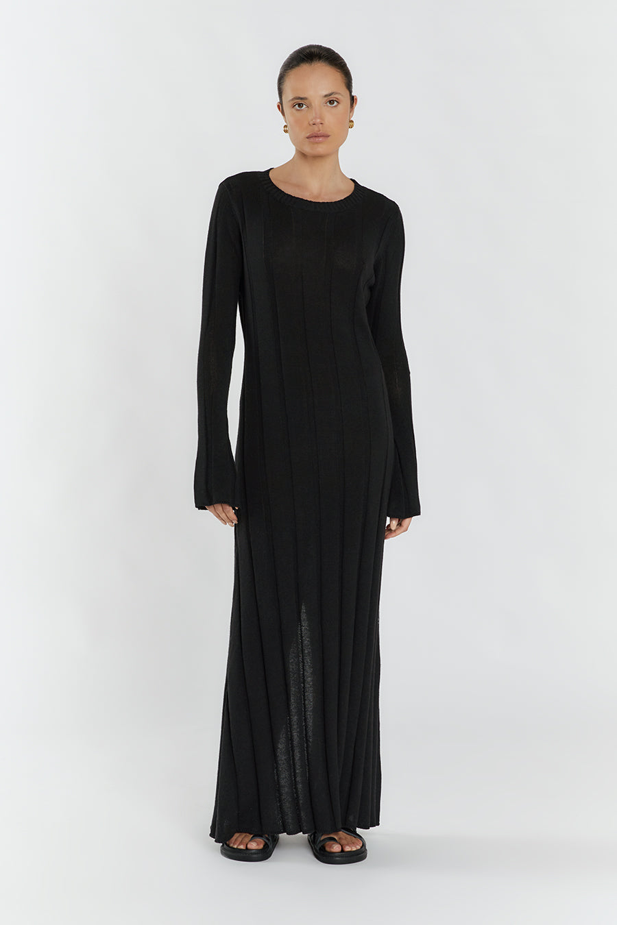 EMERY BLACK LONG SLEEVE MAXI DRESS