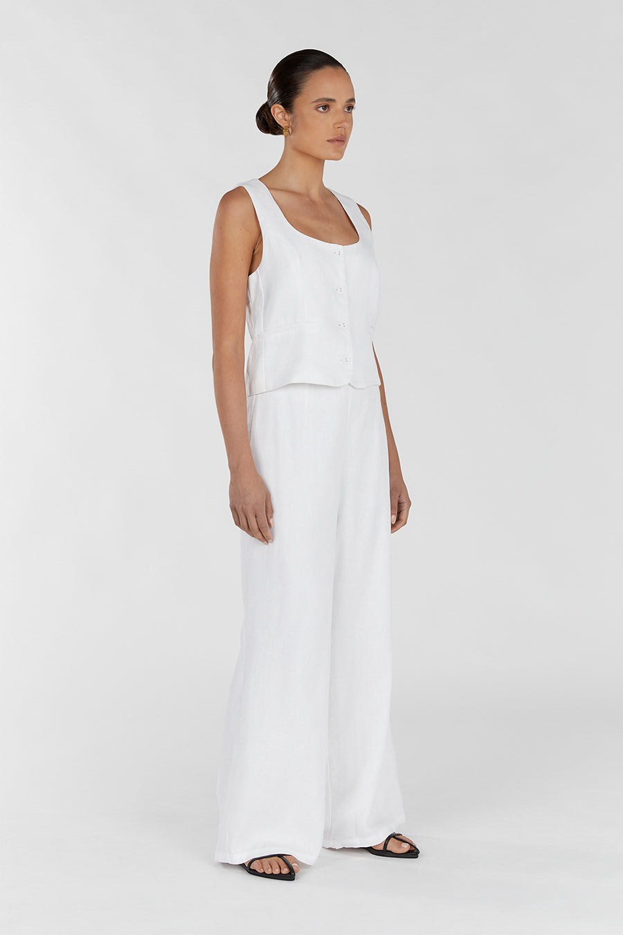 FLICK WHITE LINEN PANT