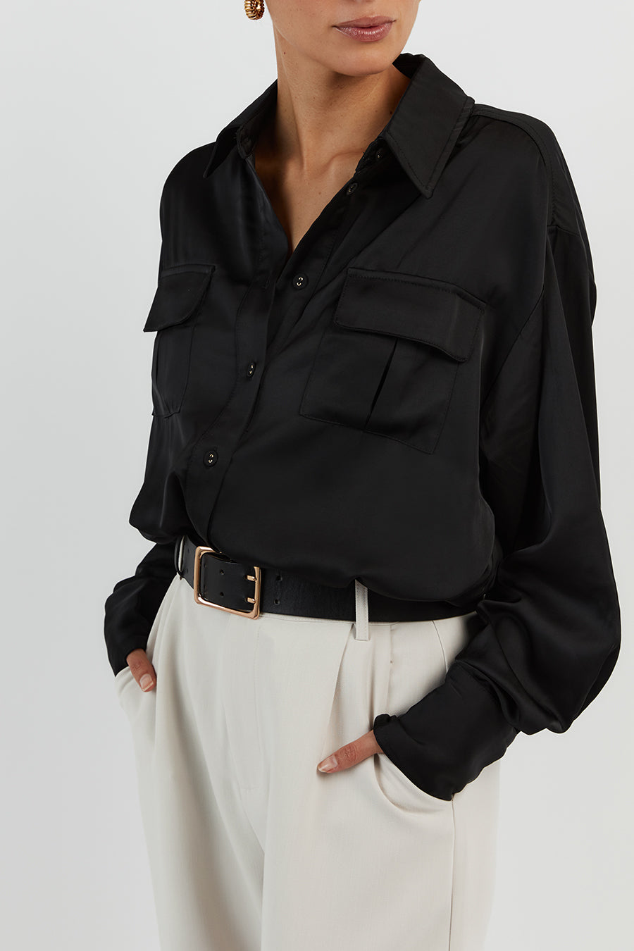 RUE BLACK LONG SLEEVE SHIRT