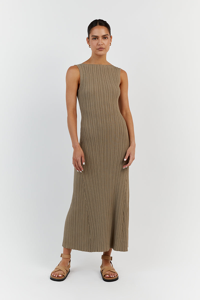 IVY MOSS SLEEVELESS MIDI DRESS