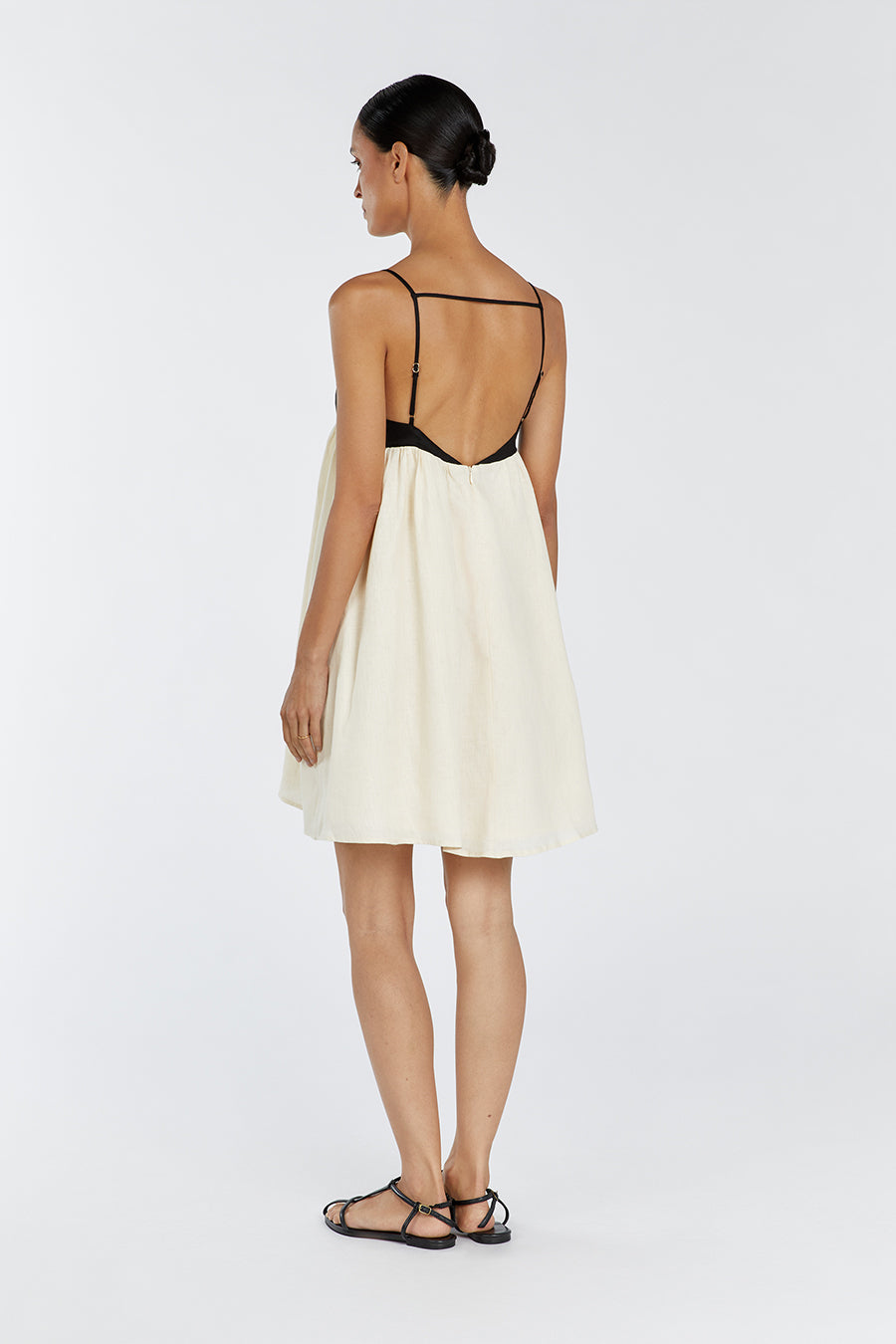 ELENA BUTTERMILK LINEN MINI DRESS