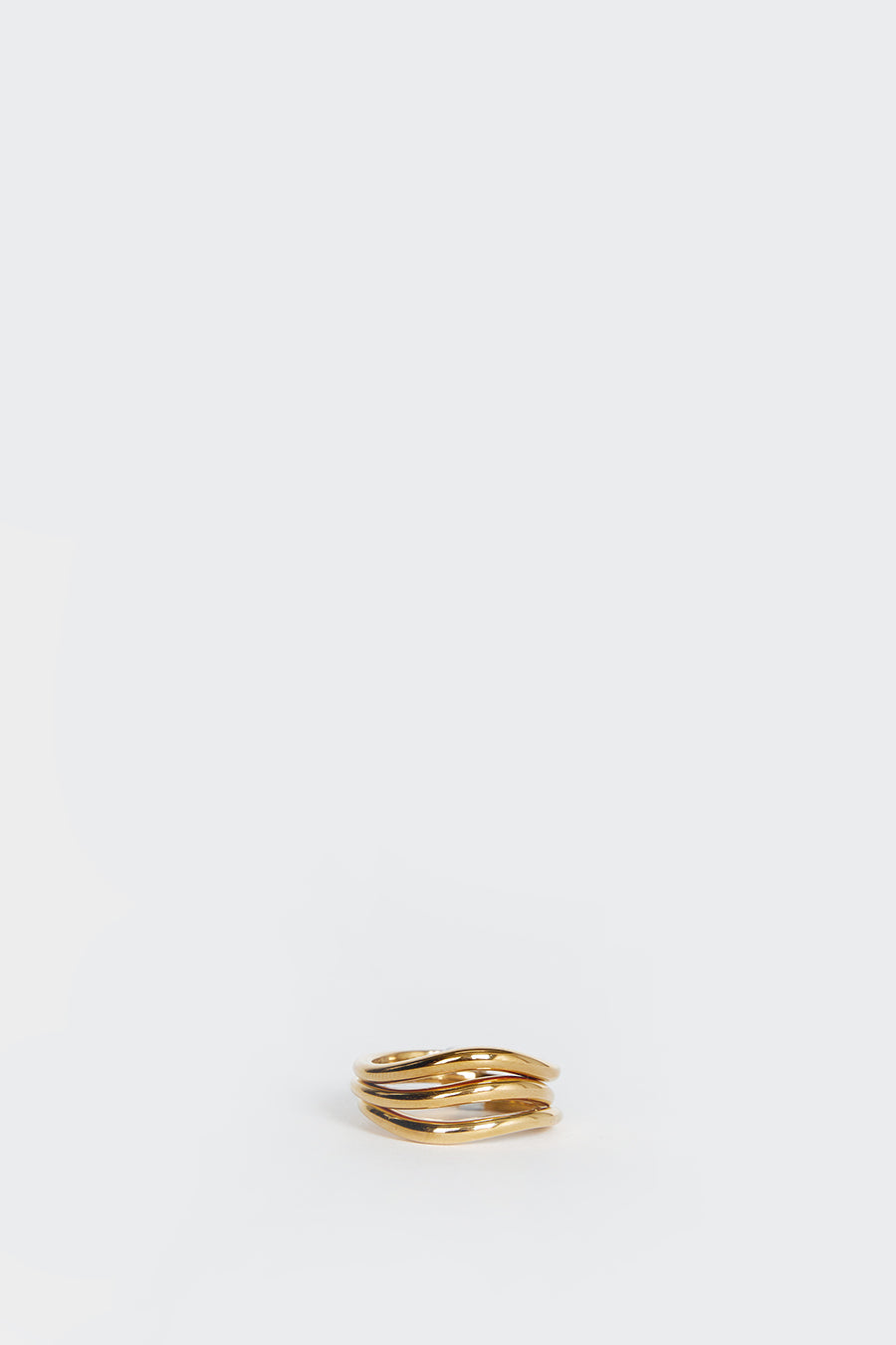 PORTER TRIPLE WAVE GOLD RING SET