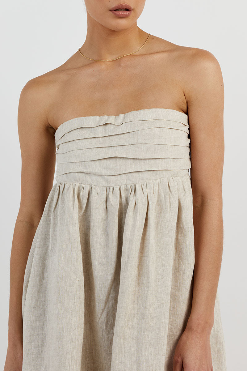LEXI NATURAL LINEN MINI DRESS