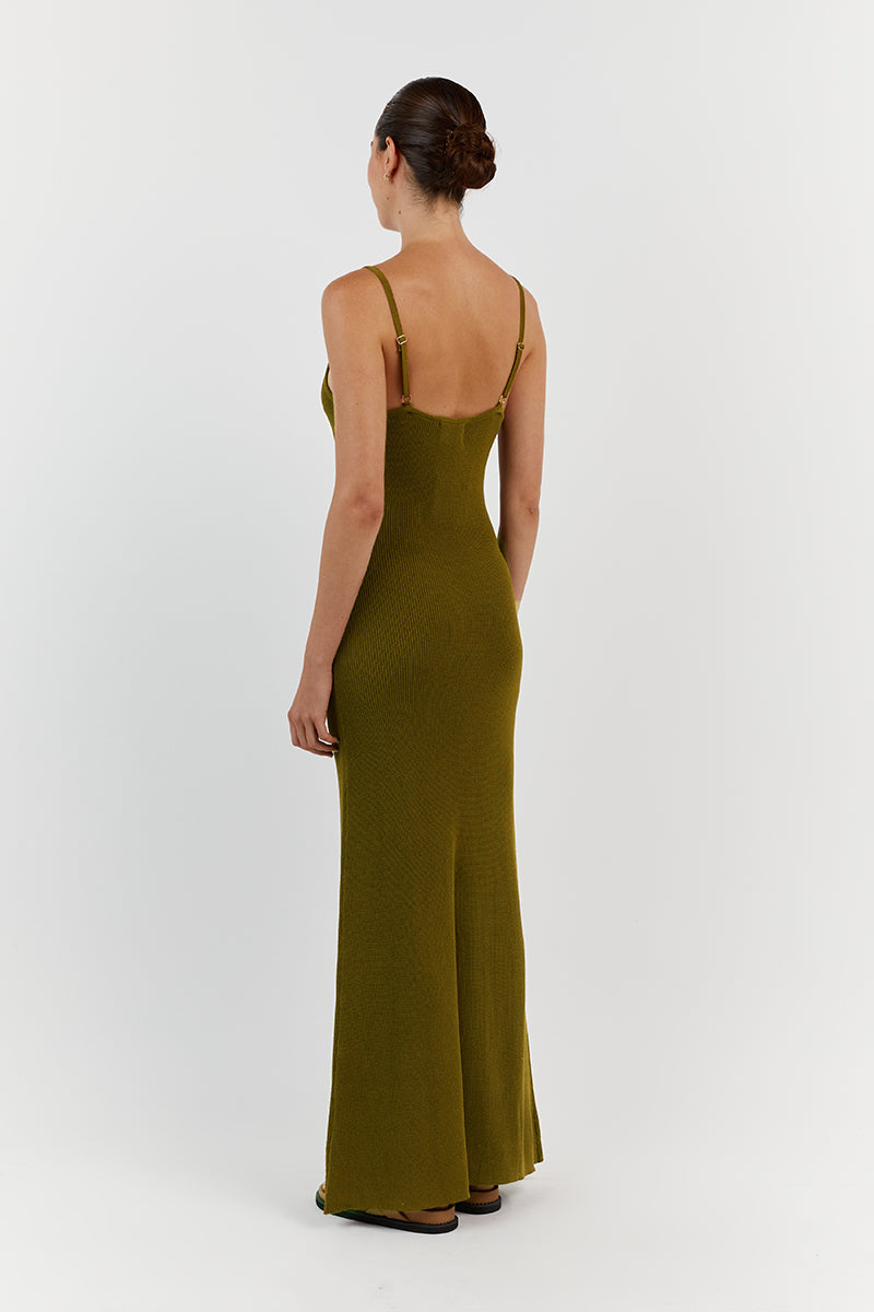 ASHER OLIVE KNIT DRESS