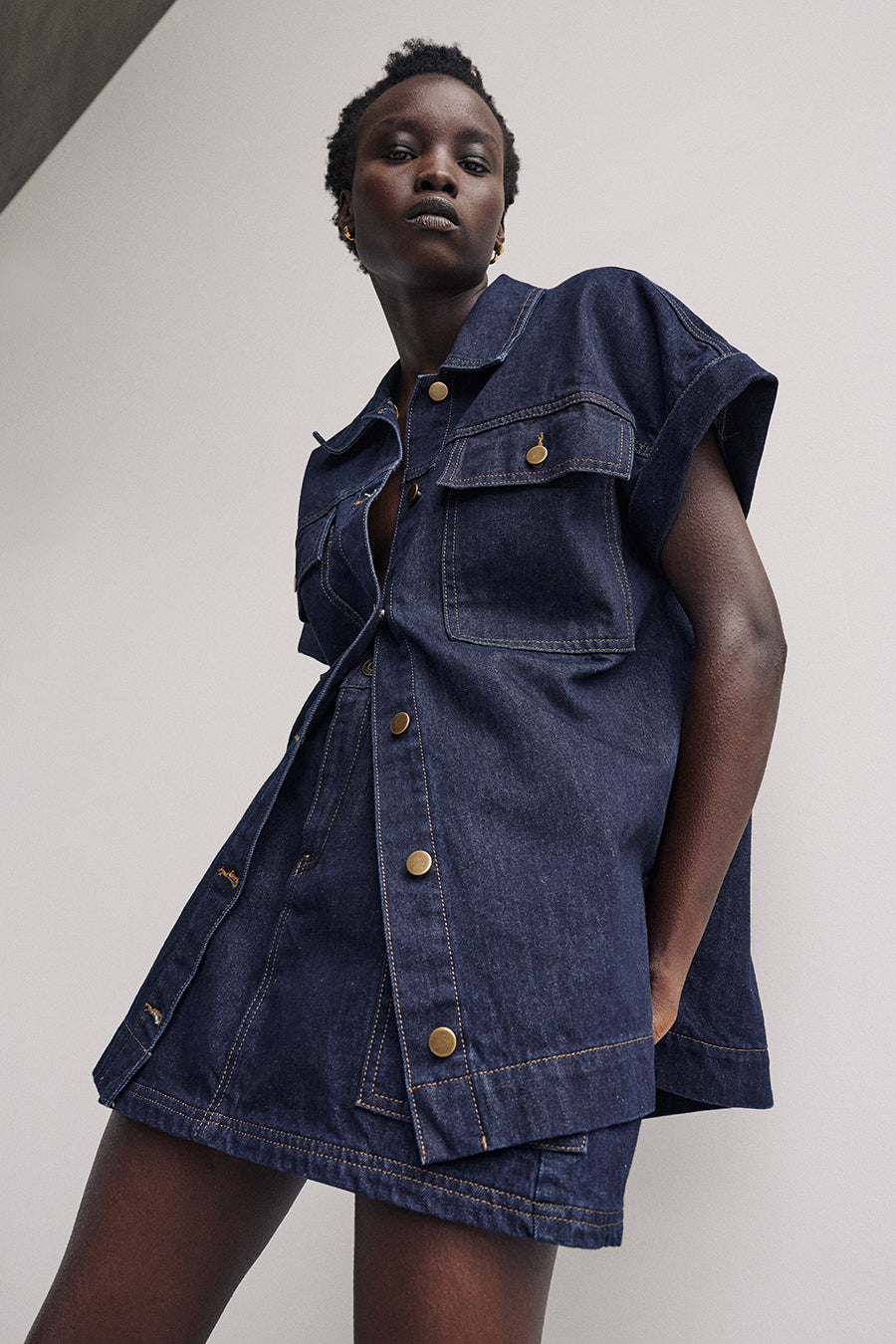FELIX INDIGO DENIM SHORT SLEEVE SHIRT