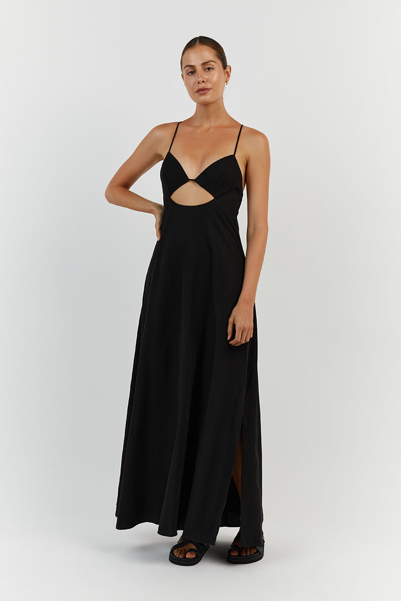 SHARNI BLACK MIDI DRESS