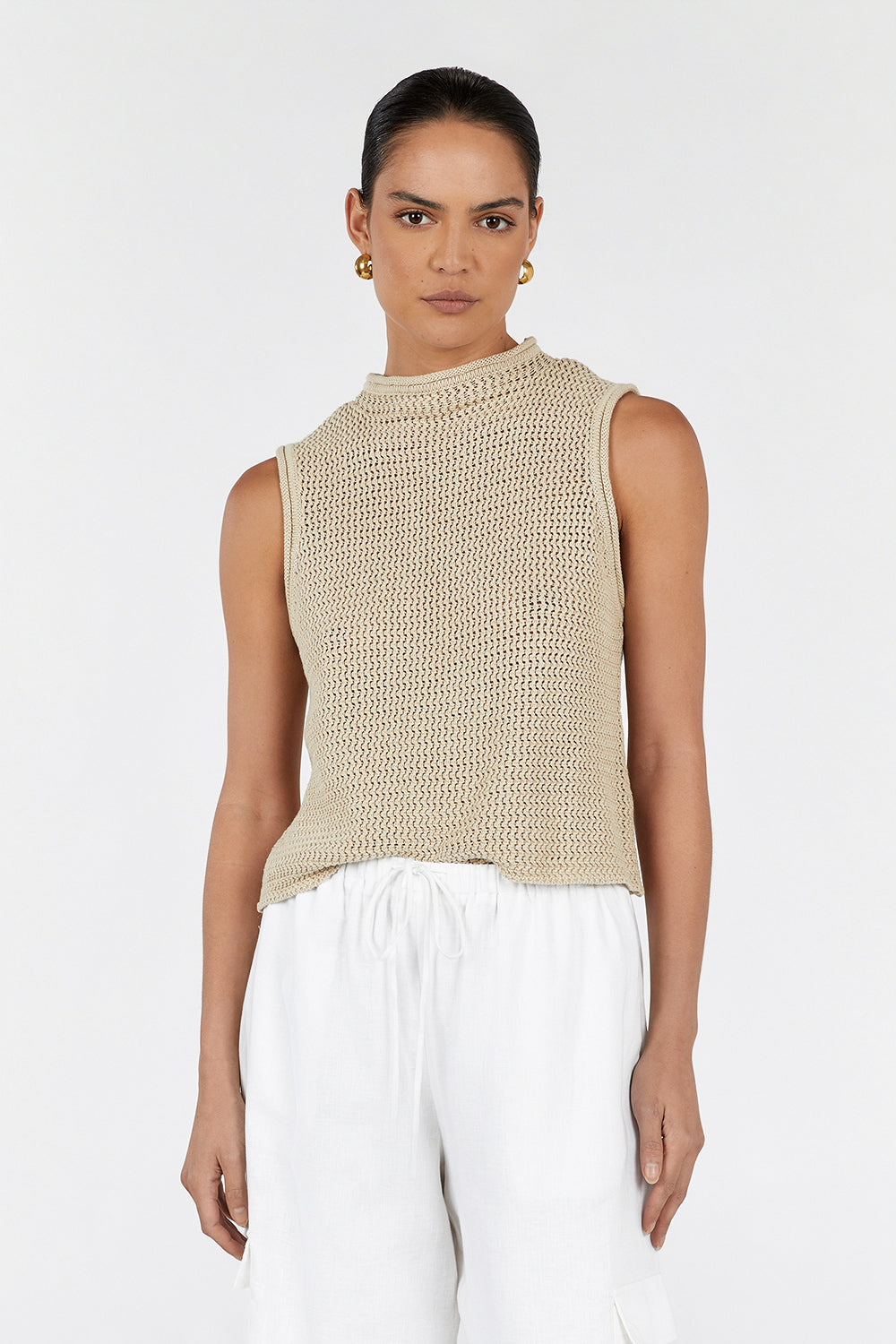 ZADIE NATURAL CROCHET TANK
