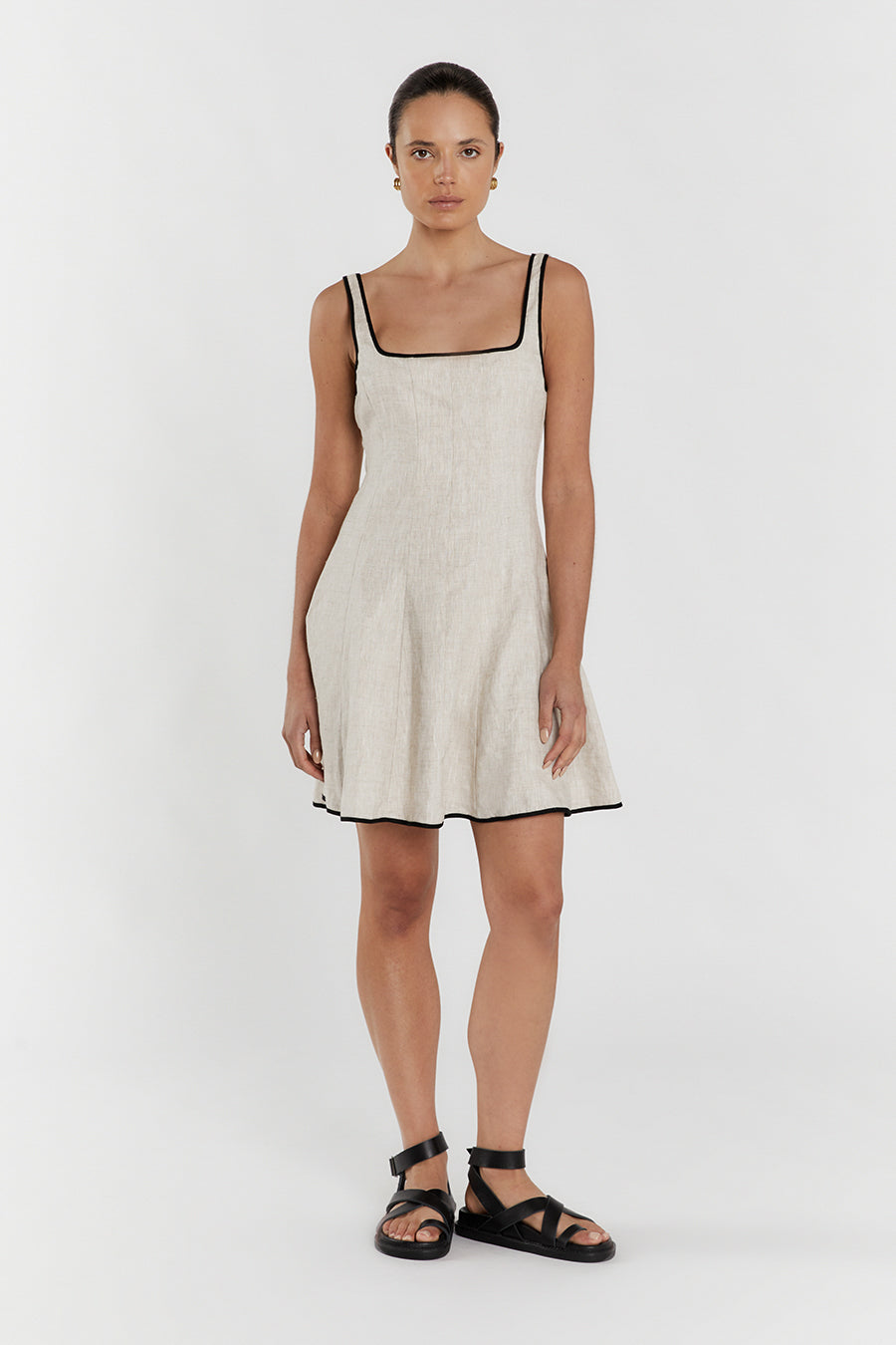 BECK NATURAL LINEN MINI DRESS