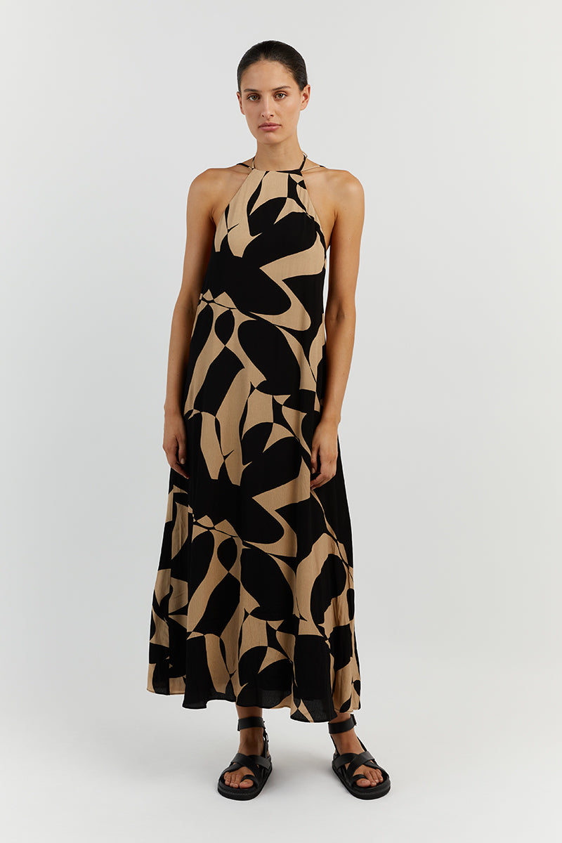 MAPLE CAMEL SLIP MAXI DRESS
