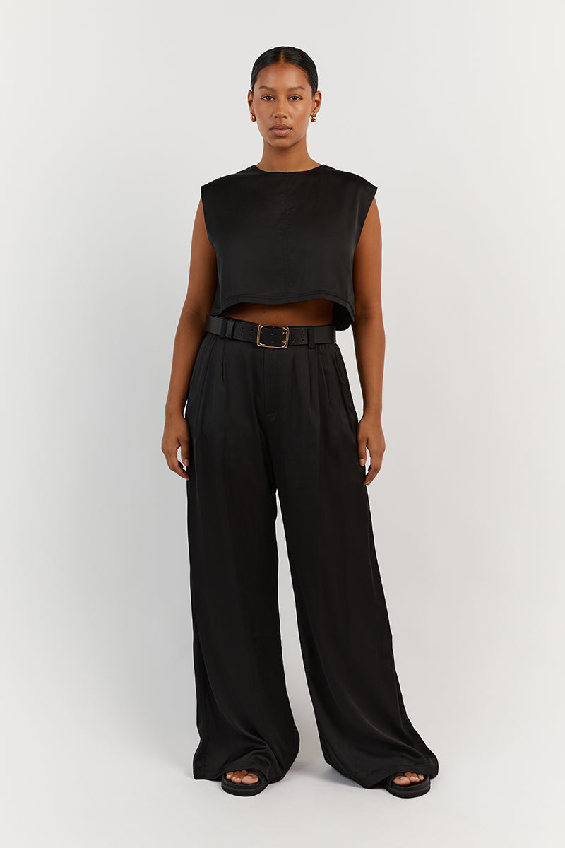 RUE BLACK CROPPED TOP