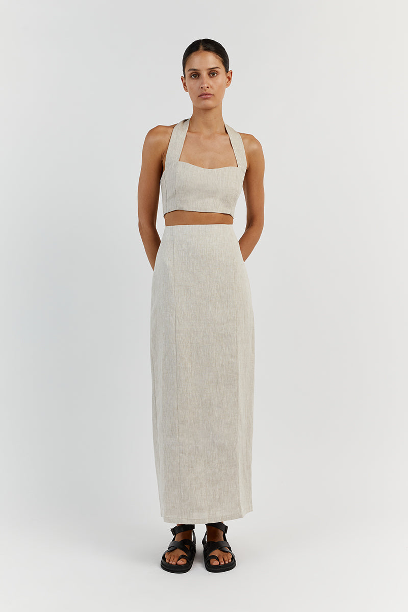 WILLOW NATURAL LINEN CROP TOP