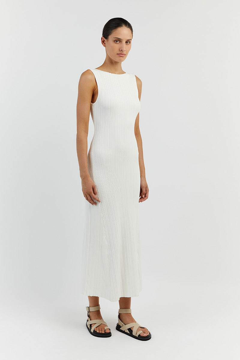 IVY OFF WHITE SLEEVELESS MIDI DRESS