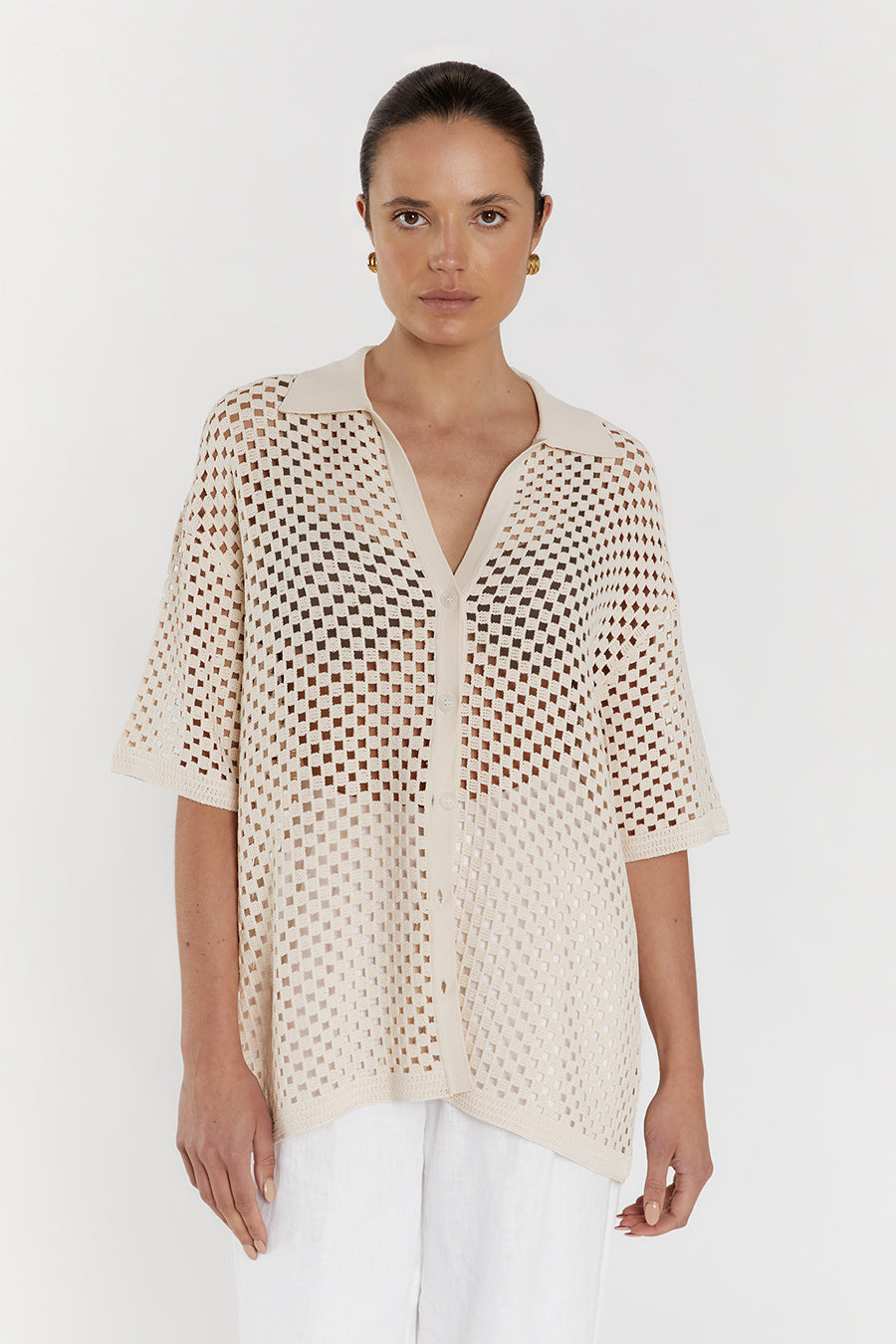 SONNY NATURAL CROCHET SHIRT