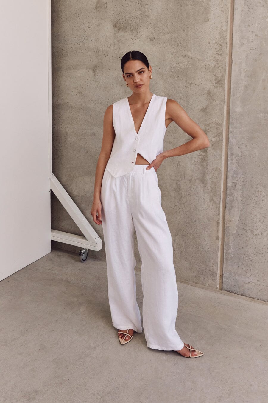 NORAH WHITE LINEN PANT