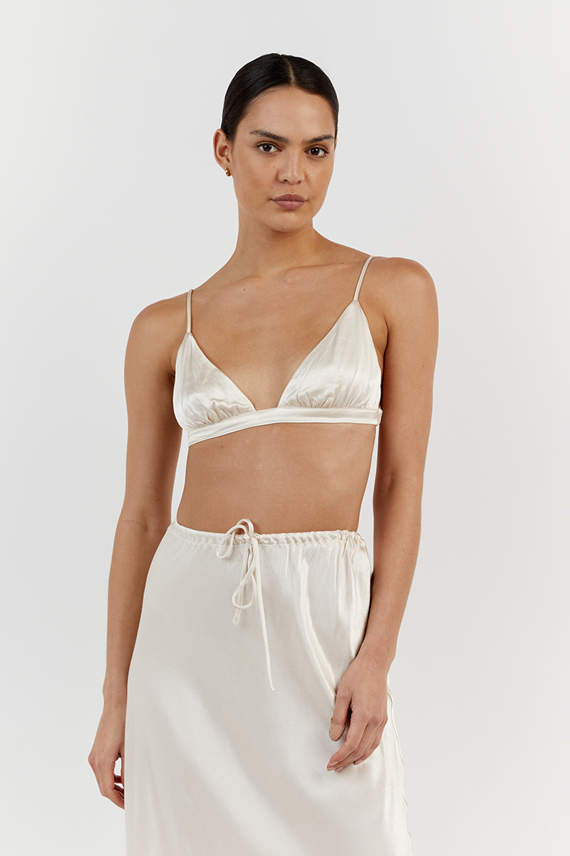 BOBBY PEARL SATIN BRALETTE