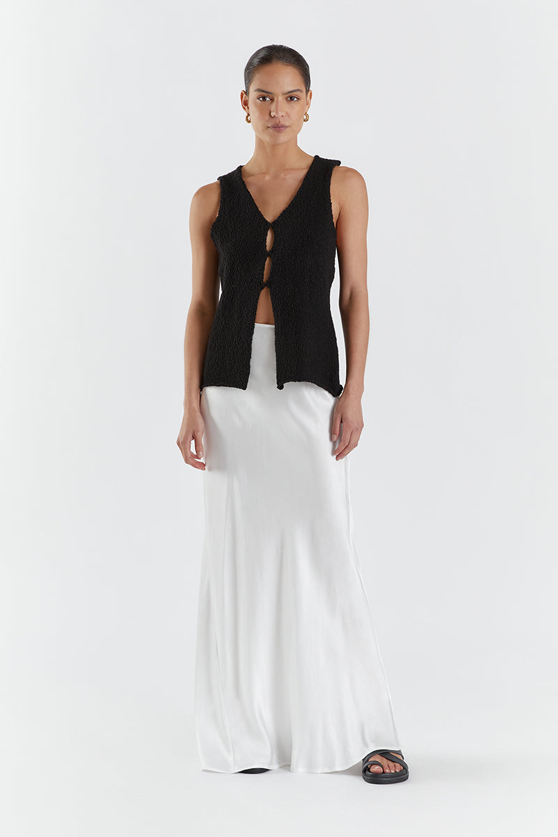 DION BLACK BOUCLE KNIT VEST