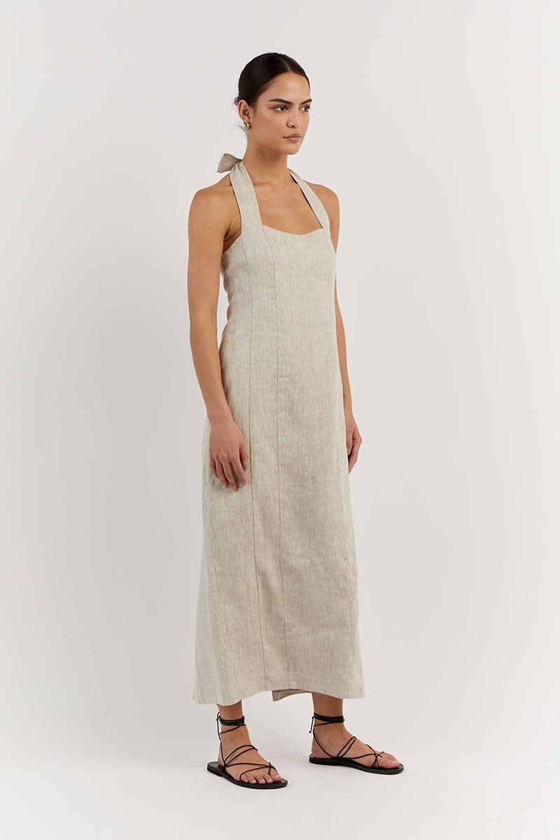 WILLOW NATURAL LINEN LONG DRESS