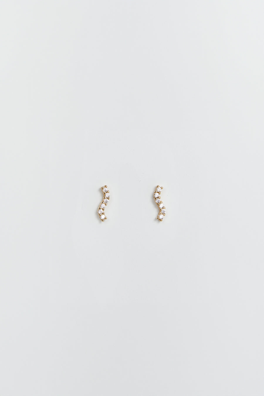 PORTER ANGEL WAVE GOLD STUD EARRINGS