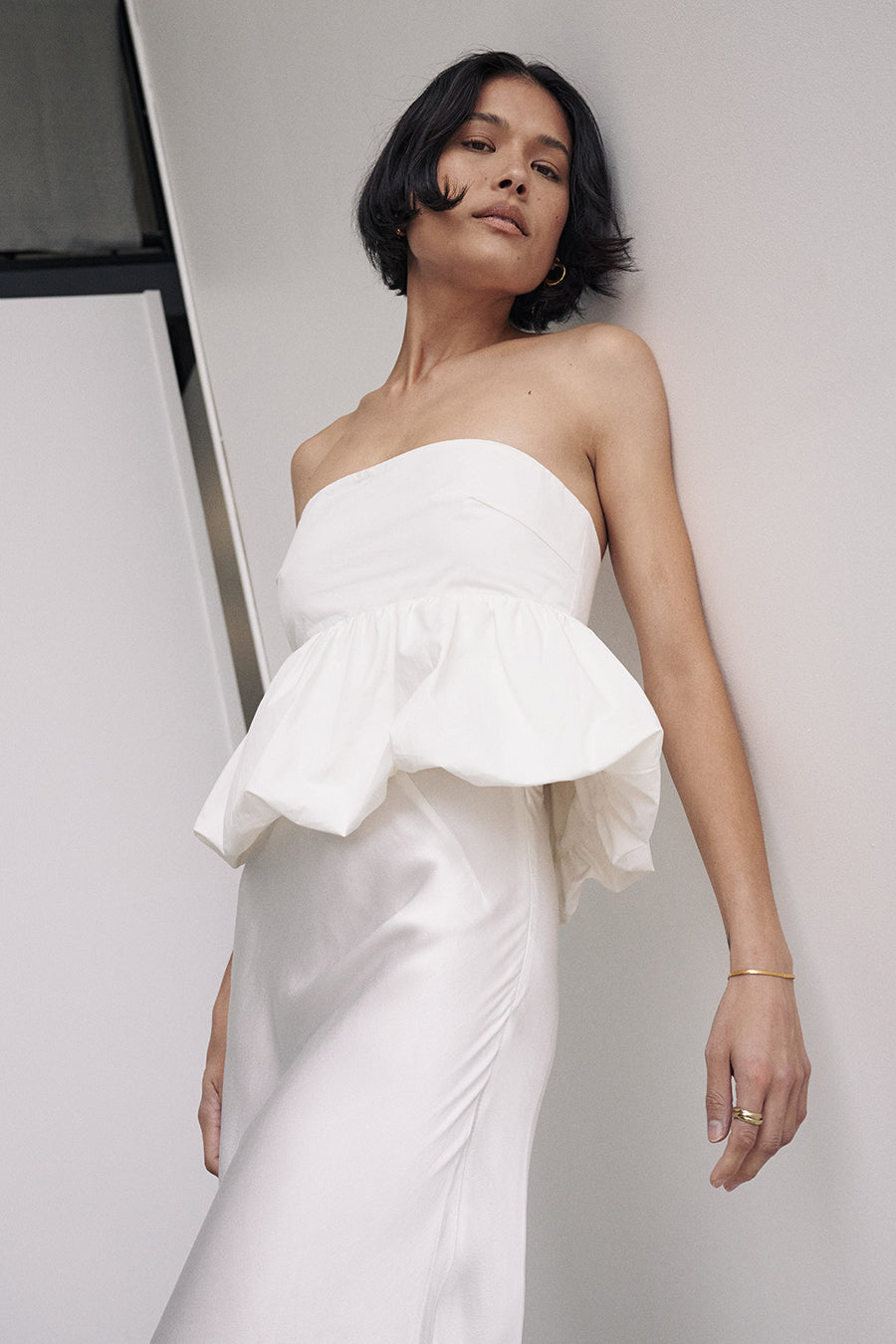 TULLULAH WHITE COTTON BUBBLE TOP