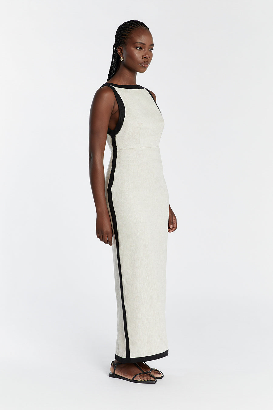 ZURI NATURAL LINEN MAXI DRESS