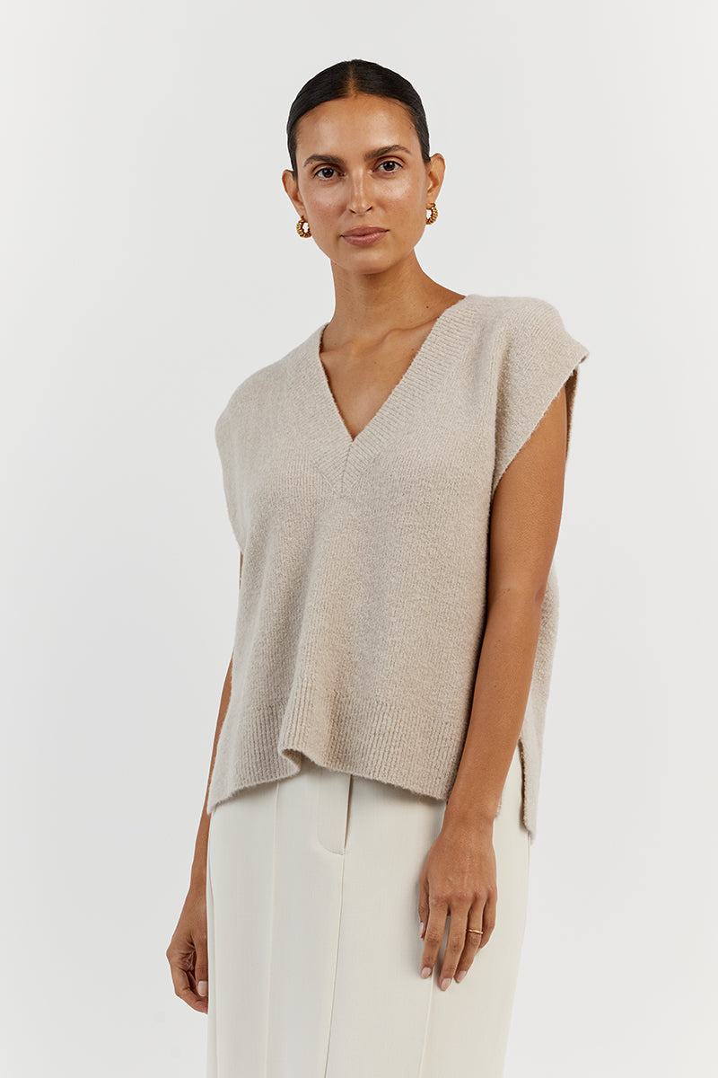 RAF STONE KNIT VEST