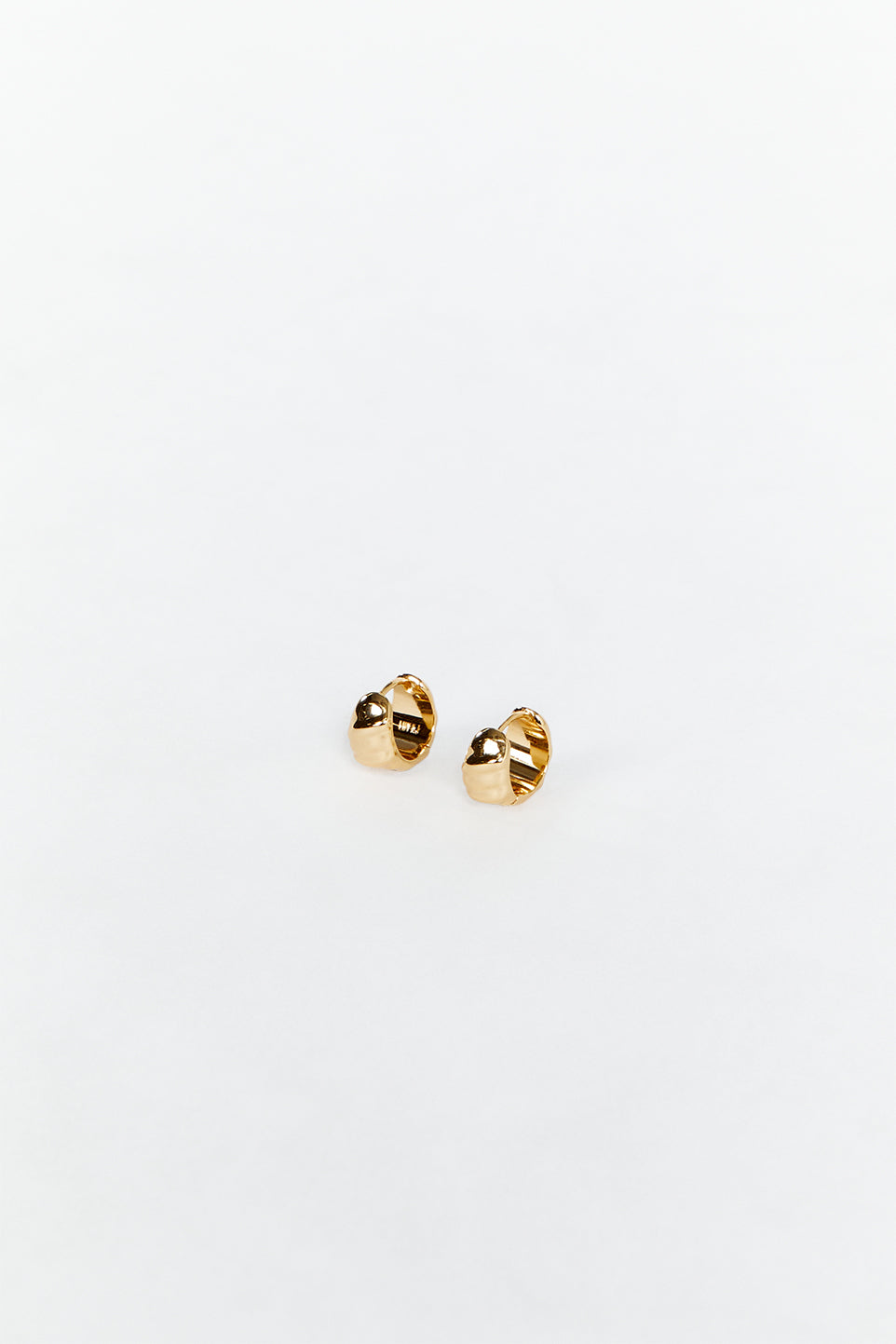 LUV AJ HAMMERED GOLD HUGGIE EARRINGS