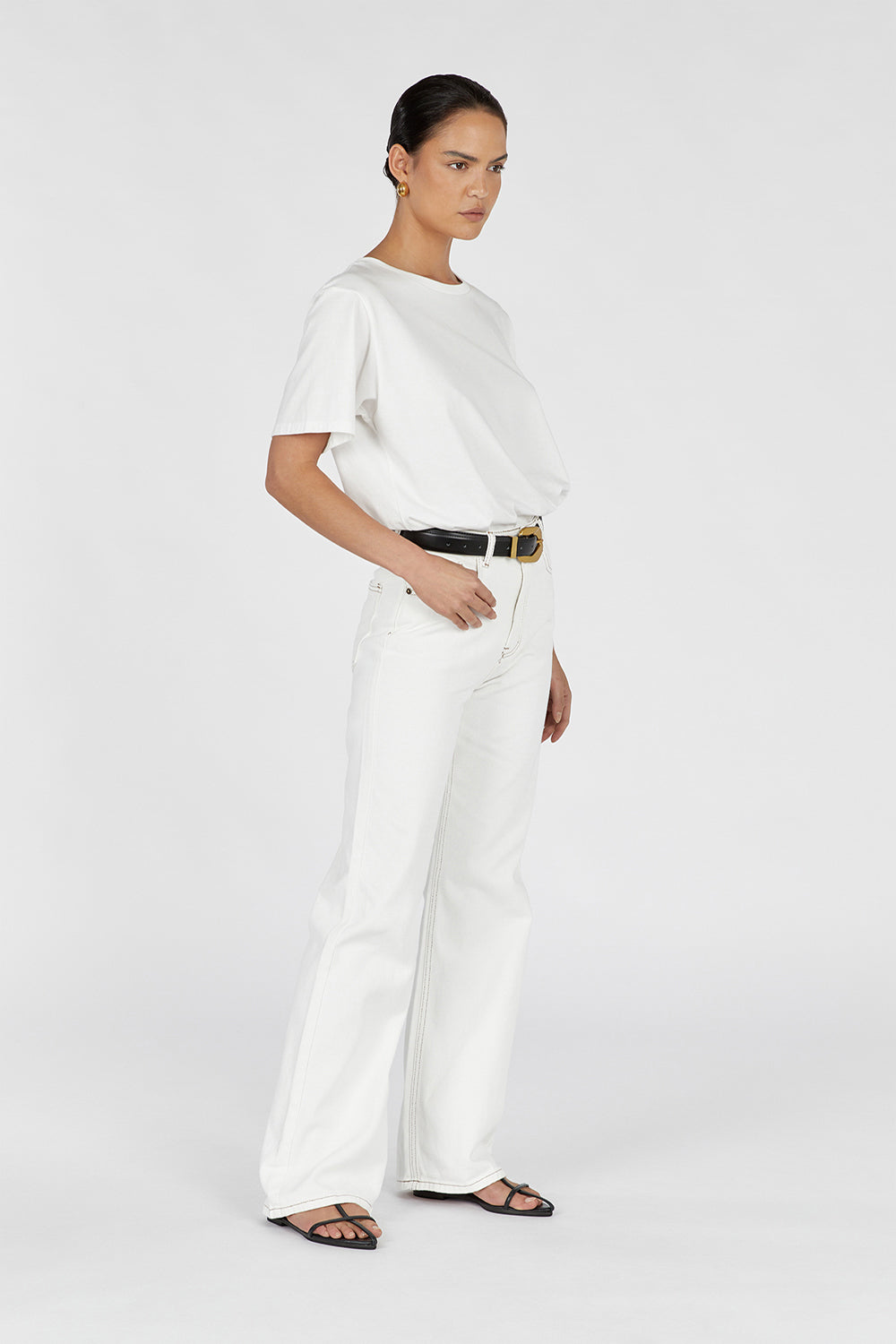 ALEXA OFF WHITE HIGH RISE STRAIGHT JEAN