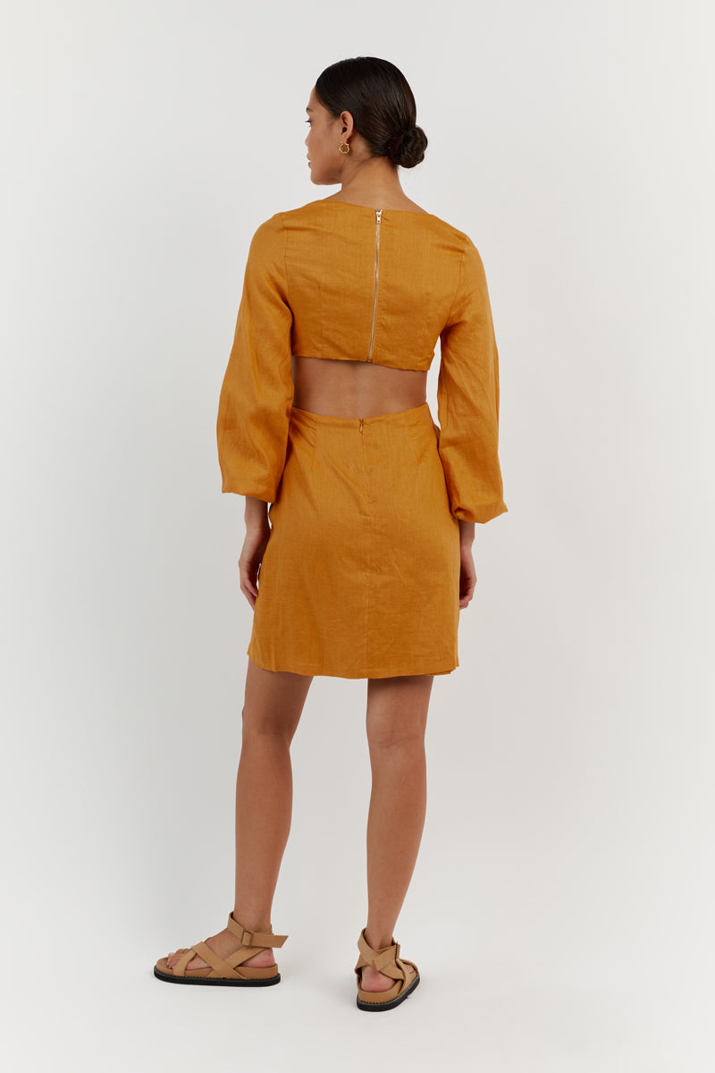 TINA MARIGOLD LINEN MINI DRESS