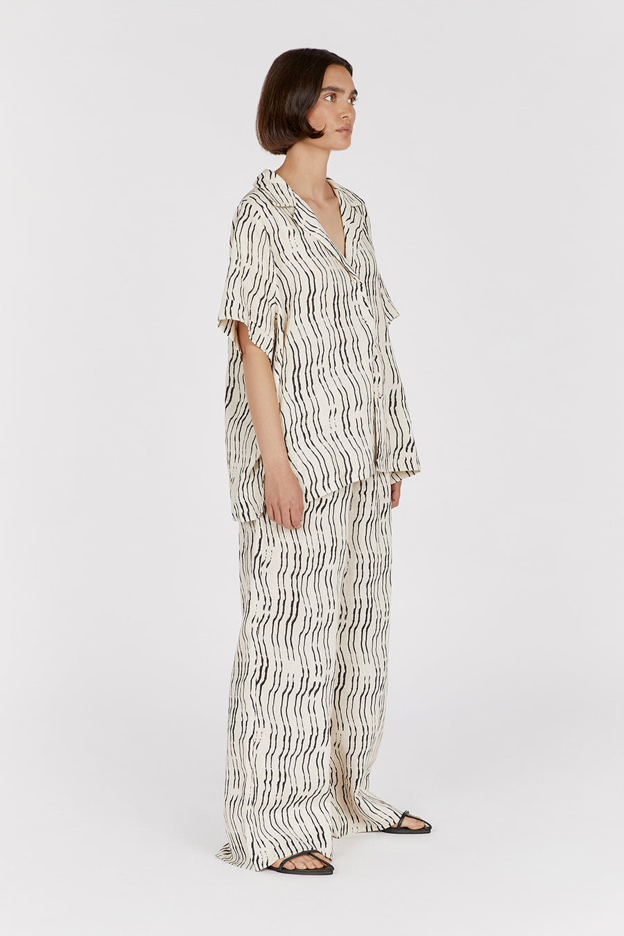 CLAIR CREAM STRIPE LINEN SHIRT
