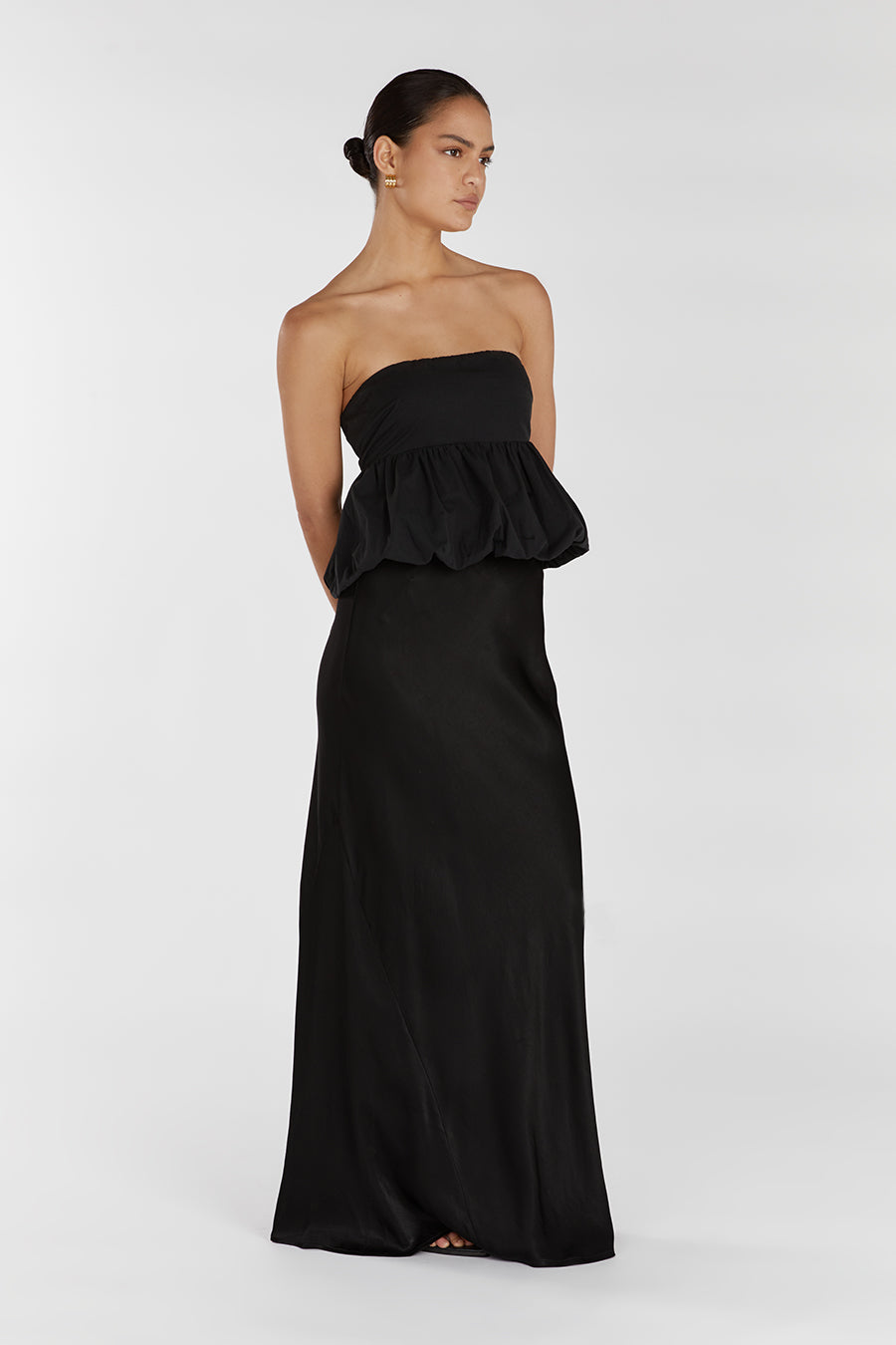 TULLULAH BLACK COTTON BUBBLE TOP