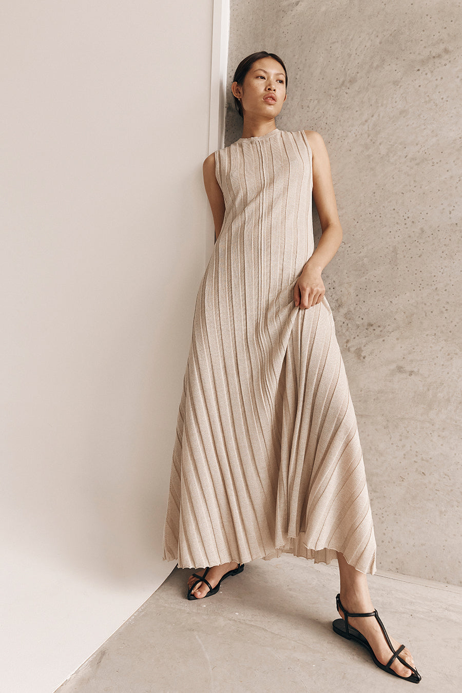 EDEN NATURAL SLEEVELESS MAXI DRESS