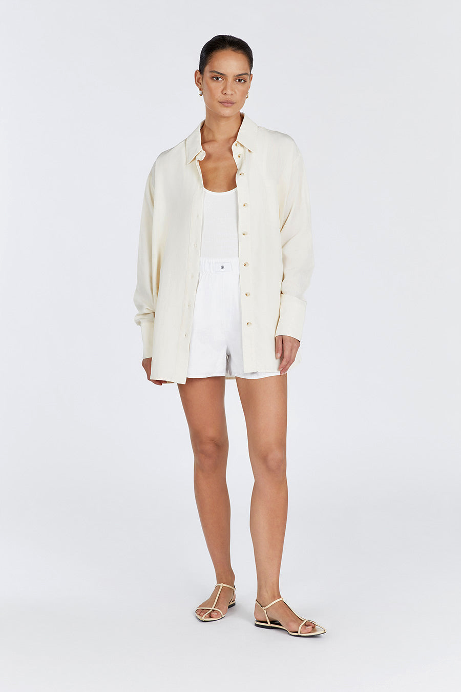 AKASHA TENCEL BLEND BUTTERMILK SHIRT