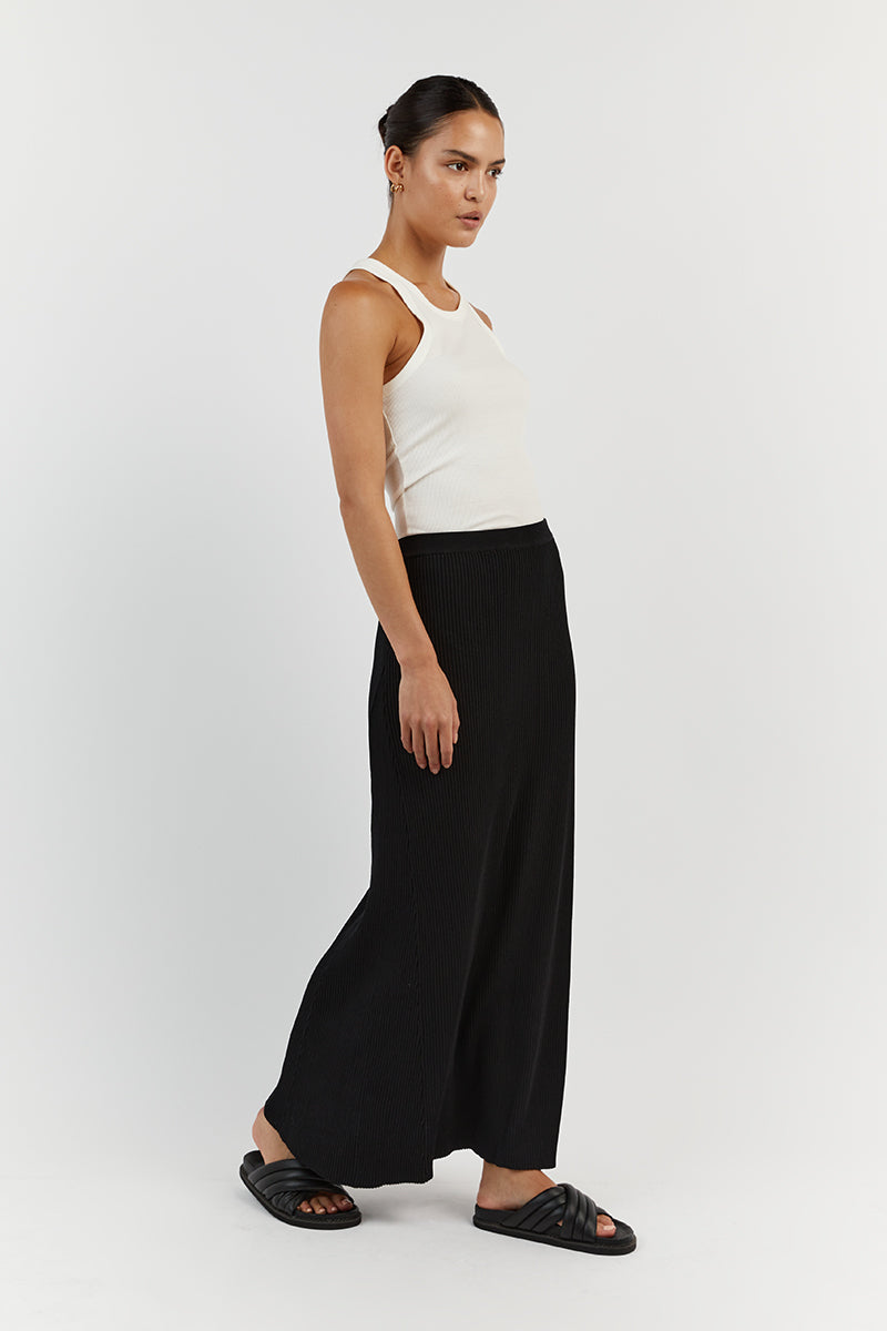 OLYMPIA BLACK  MIDI SKIRT