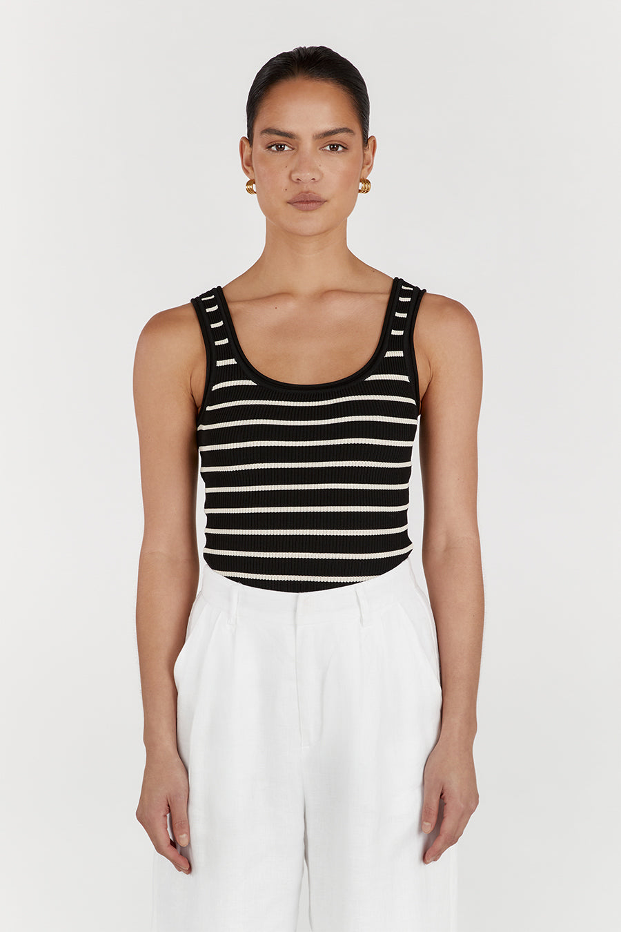 BILLIE BLACK STRIPE KNIT TANK