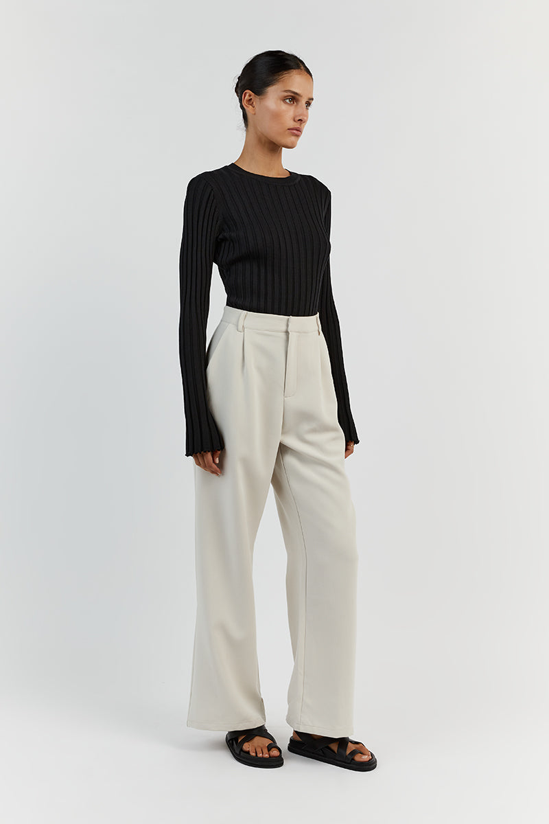 ADA BLACK LONG SLEEVE KNIT TOP