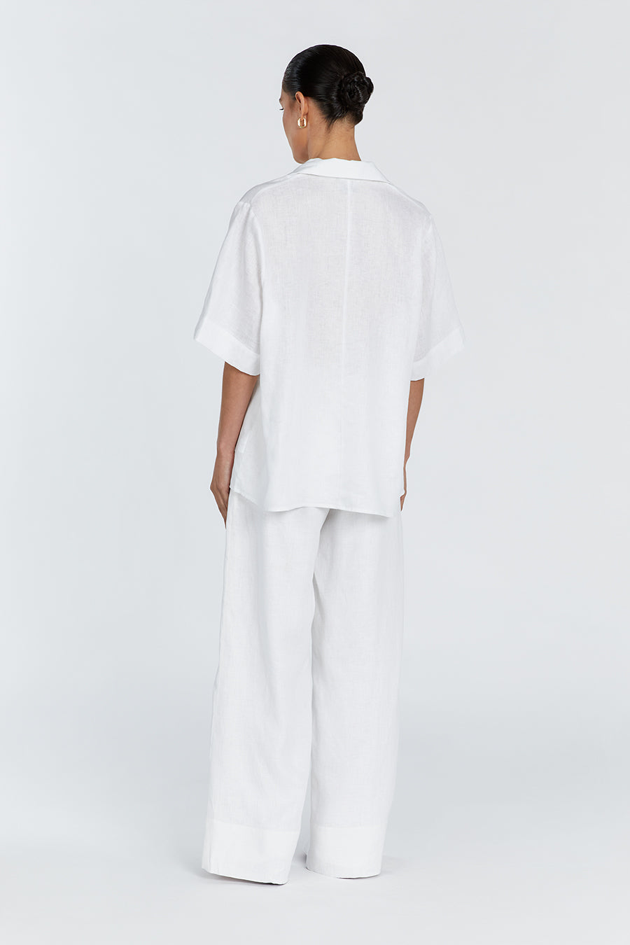 EMELIA WHITE LINEN WRAP SHIRT
