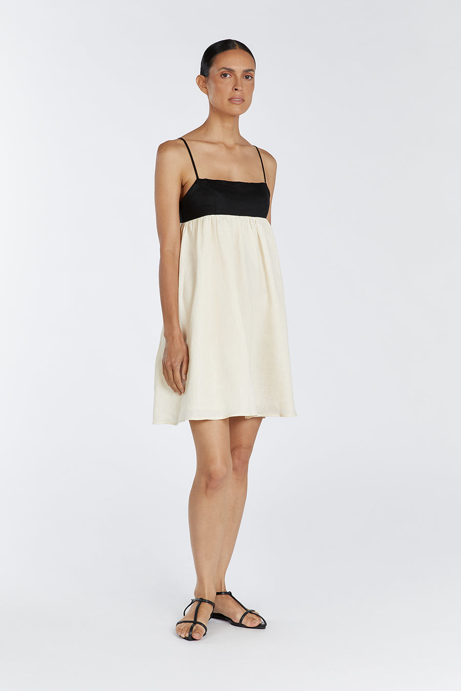 ELENA BUTTERMILK LINEN MINI DRESS
