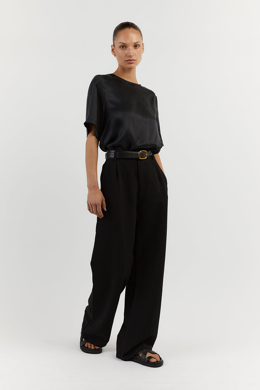 LAYLA  BLACK SILK TEE